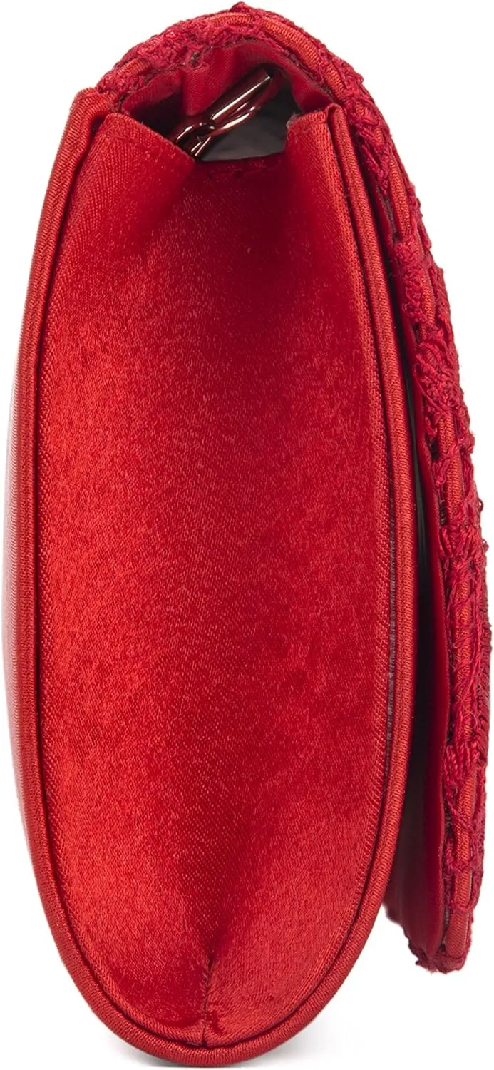 LIFEWISH Women's Floral Lace Evening Purse Party Clutch Bags Bridal Wedding Purse Handbag