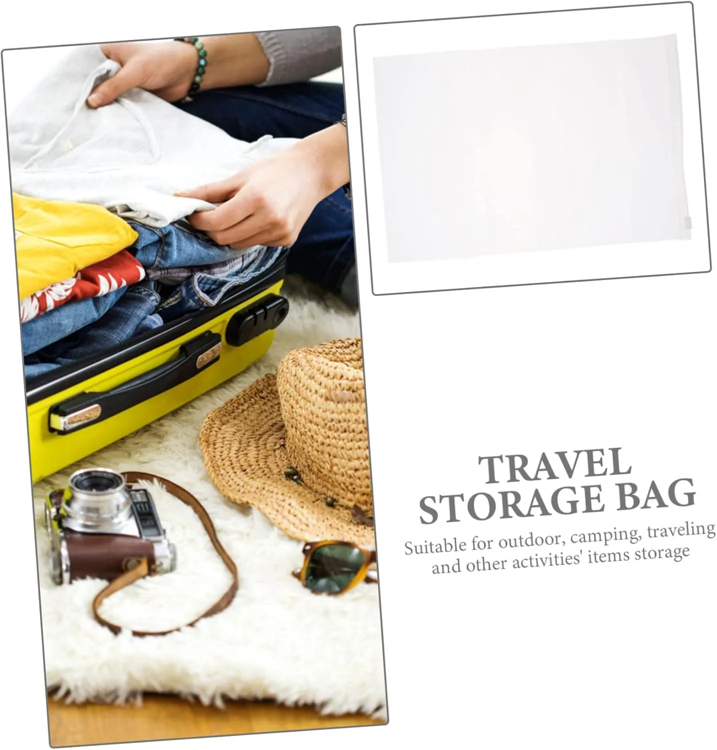 LIFKOME 2sets Organizer Bags for Travel Sealed Moving Bags Drawstring Garment Storage Sub 100pcs*2