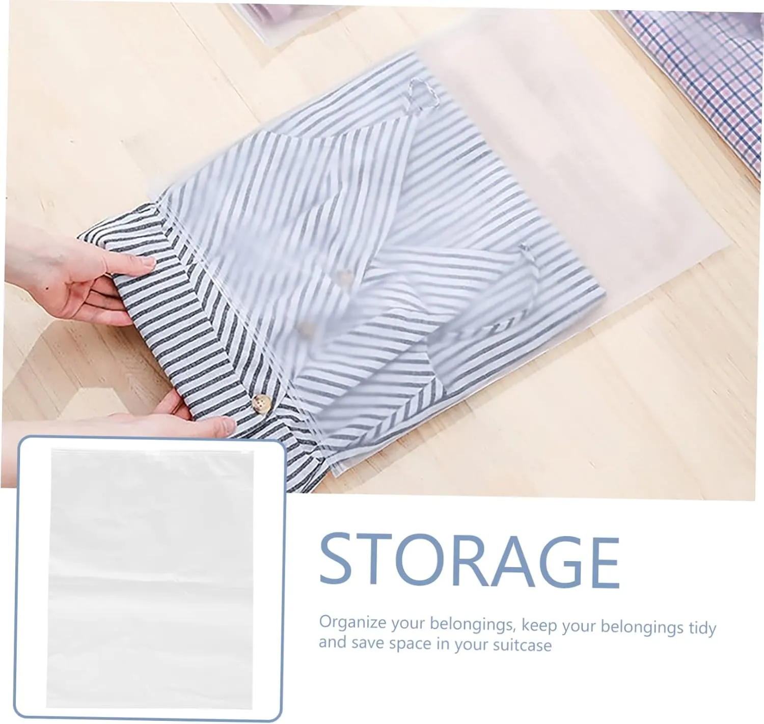 LIFKOME 5sets Garment Bags for Travel Waterproof Sealed Storage Pouches Eva Material for Packing Suitcases 10pcs*5