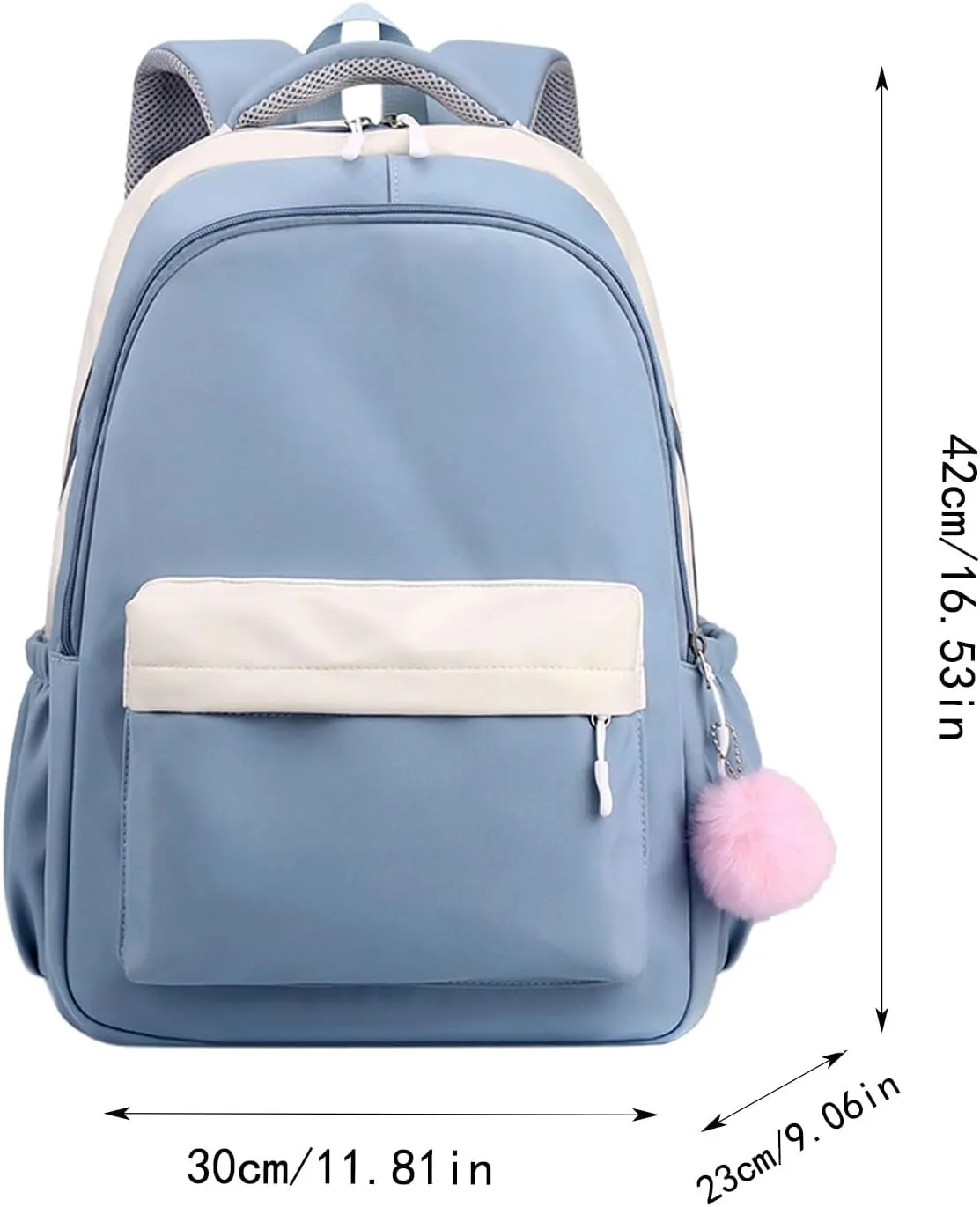 Lightweight Puffer Quilted Travel Backpack Double Zipper Casual Backpacks Fashion Soft Leather Outdoor Backpack(Blue)