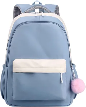 Lightweight Puffer Quilted Travel Backpack Double Zipper Casual Backpacks Fashion Soft Leather Outdoor Backpack(Blue)
