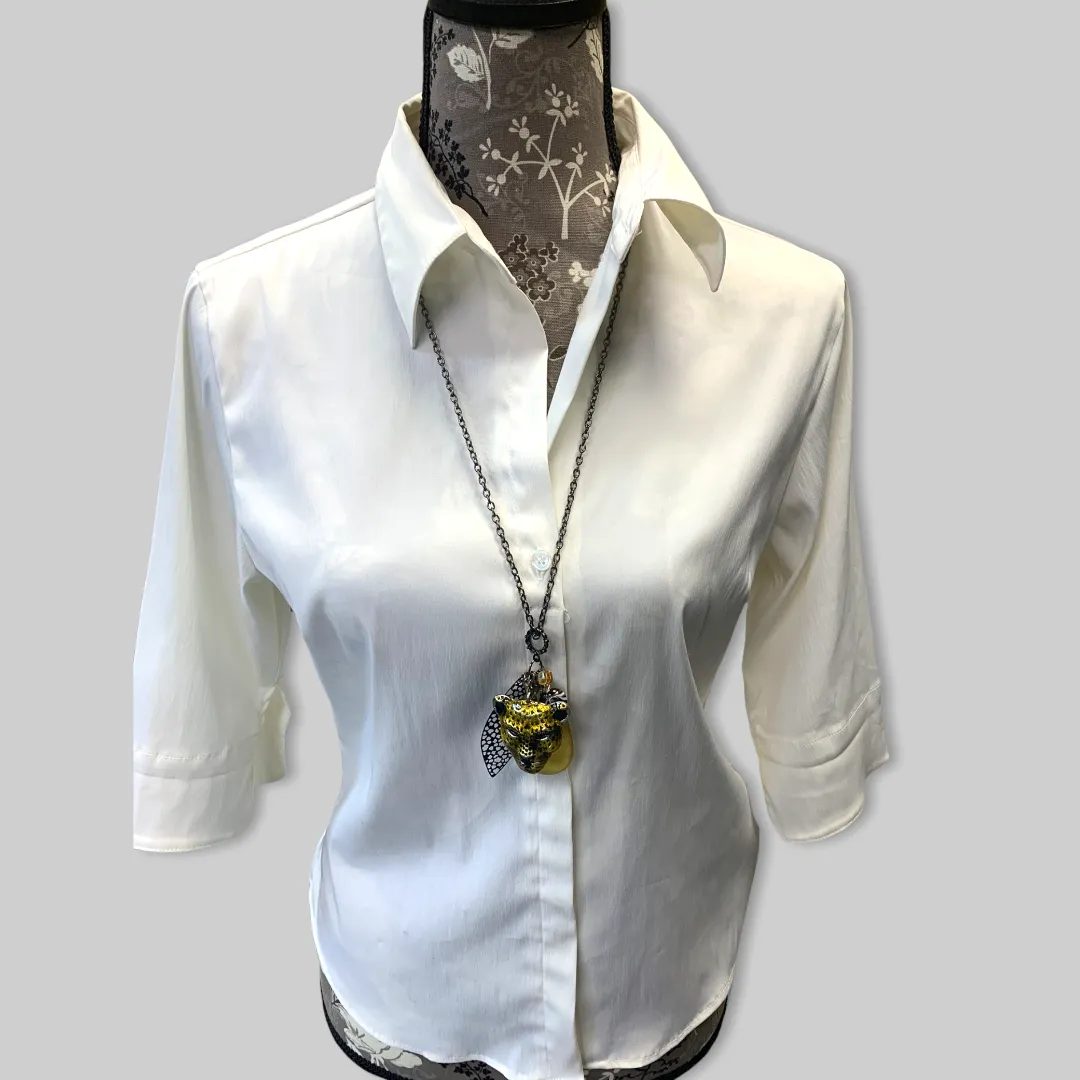 Long Gemstone Cheetah Necklace