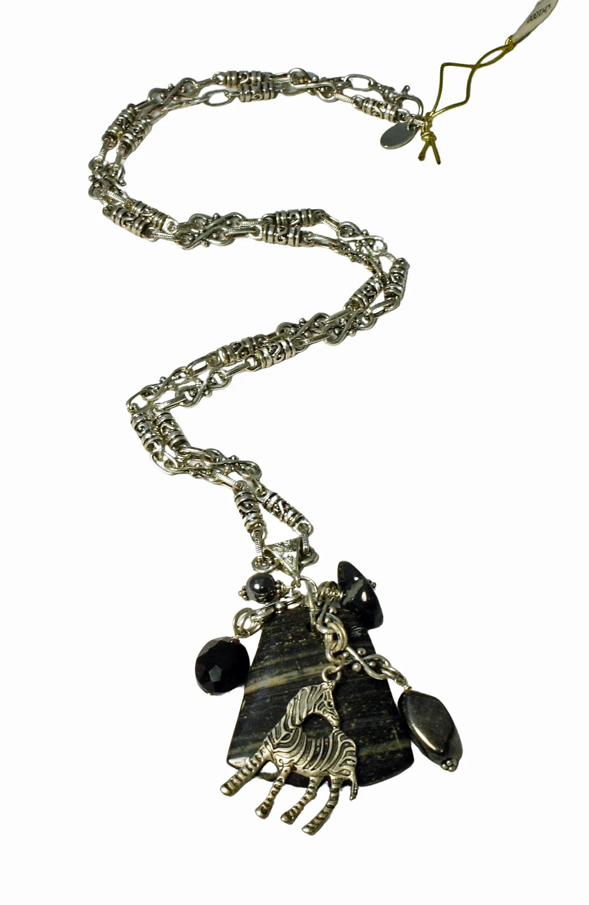 Long Gemstone Cheetah Necklace