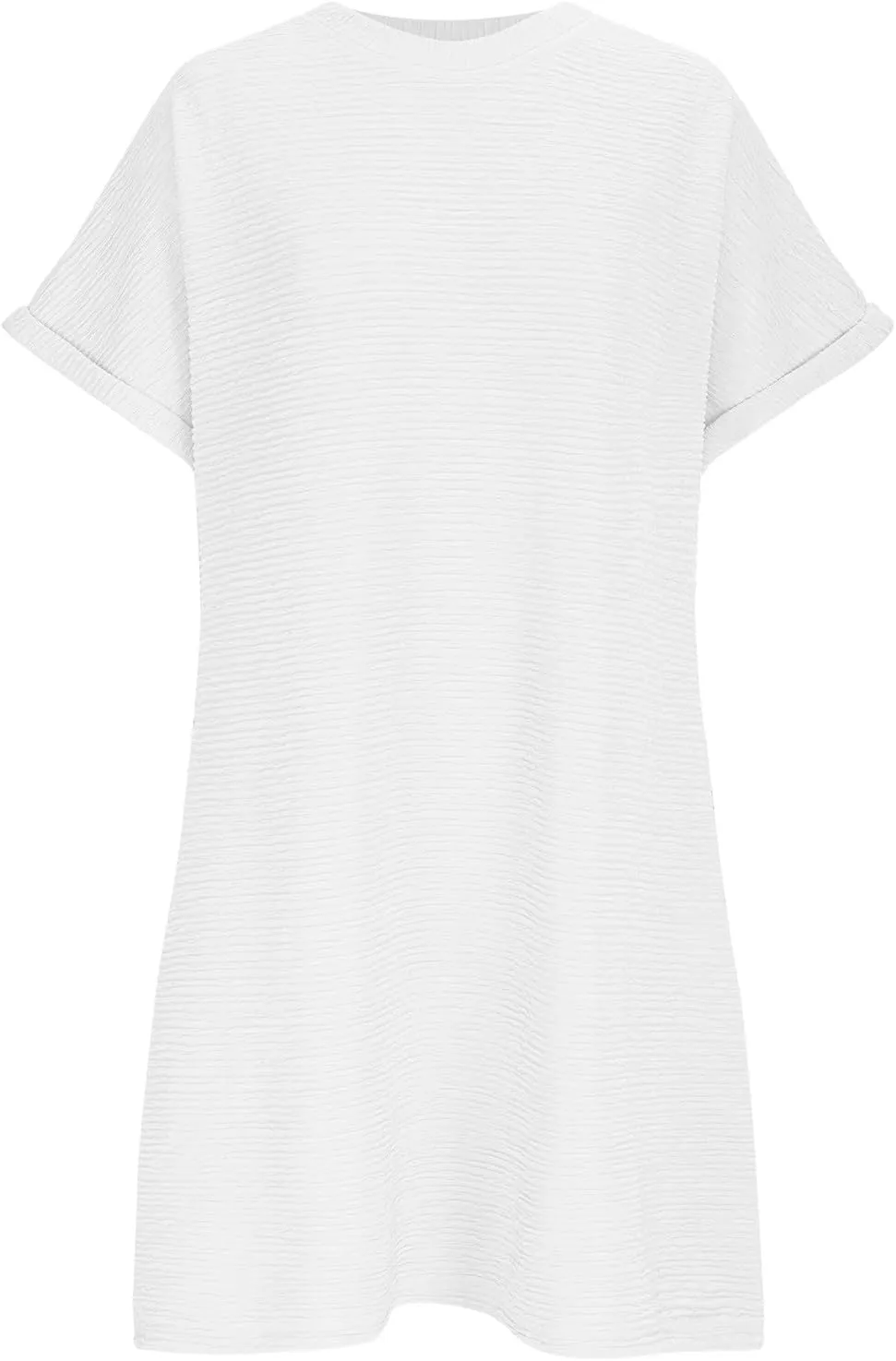 Loose Dress for Women Short Sleeve Crew Neck Smooth Elegant Chiffon Mini Crop Dresses Summer Beach Dress 2025