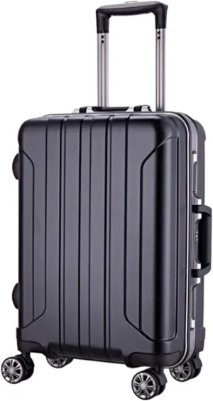 Luggage Suitcases With Wheels Aluminum Alloy Trolley Case Classic Thick Stripe Suitcases Portable Durable Lugage Suitcase Spinner Luggages (Color : B, Size : 20inch)