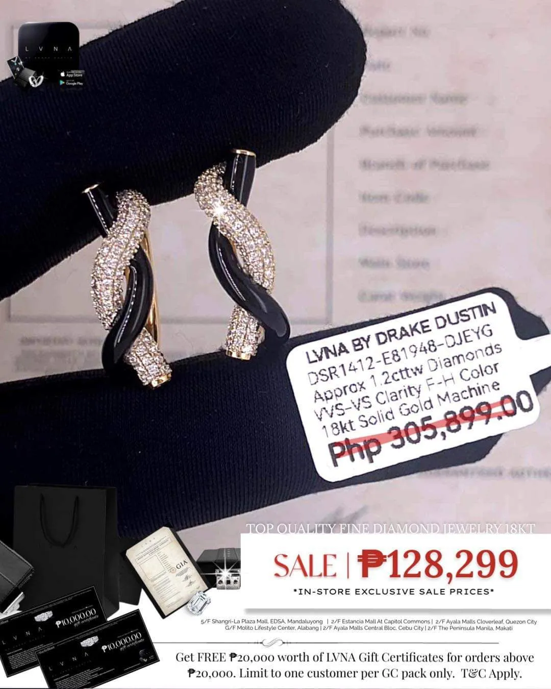 #LVNA2024 | Crossover Knot Hoop Diamond Earrings 18kt