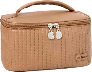 Makeup Bag 2025 New Waterproof PU Leather Large Capacity Portable Makeup Organizer Bag,Toiletry Bag,Travel Cosmetic Bag,Makeup Pouch for Gifts Women Girls Daughter