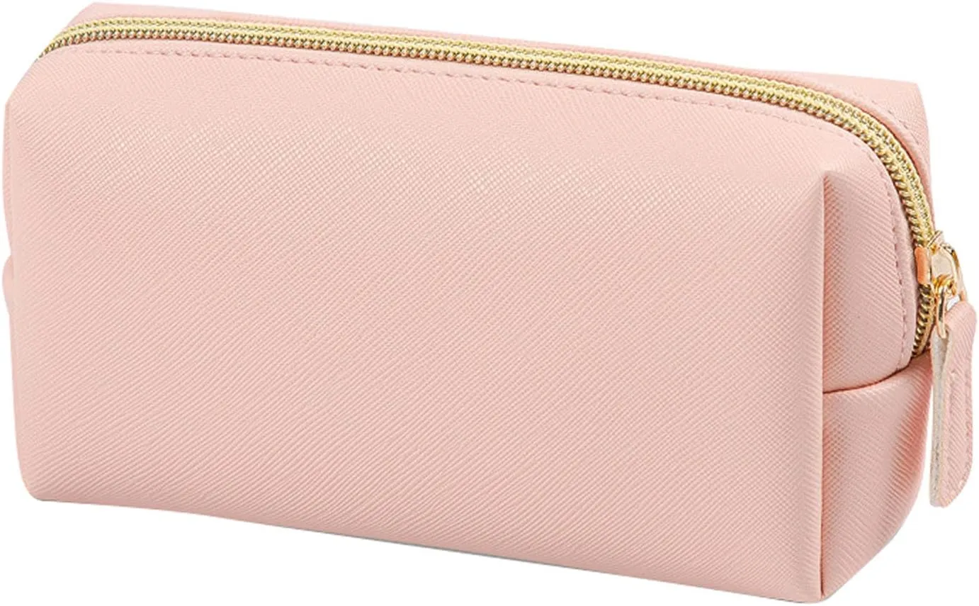 Makeup Bag,Portable PU Leather Large Capacity Waterproof Small Makeup Pouch,Travel Toiletry Bag,Cosmetic Bag,Makeup Bag Organizer for Girls Gifts Women Daughter