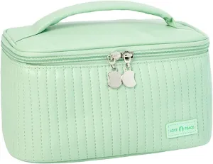 Makeup Bags for Women 2025 New Upgrade Portable Waterproof PU Leather Large Capacity Pink Makeup Bag,Travel Toiletry Bag,Cosmetic Bag,Small Makeup Pouch for Daughter Girls Gifts Women