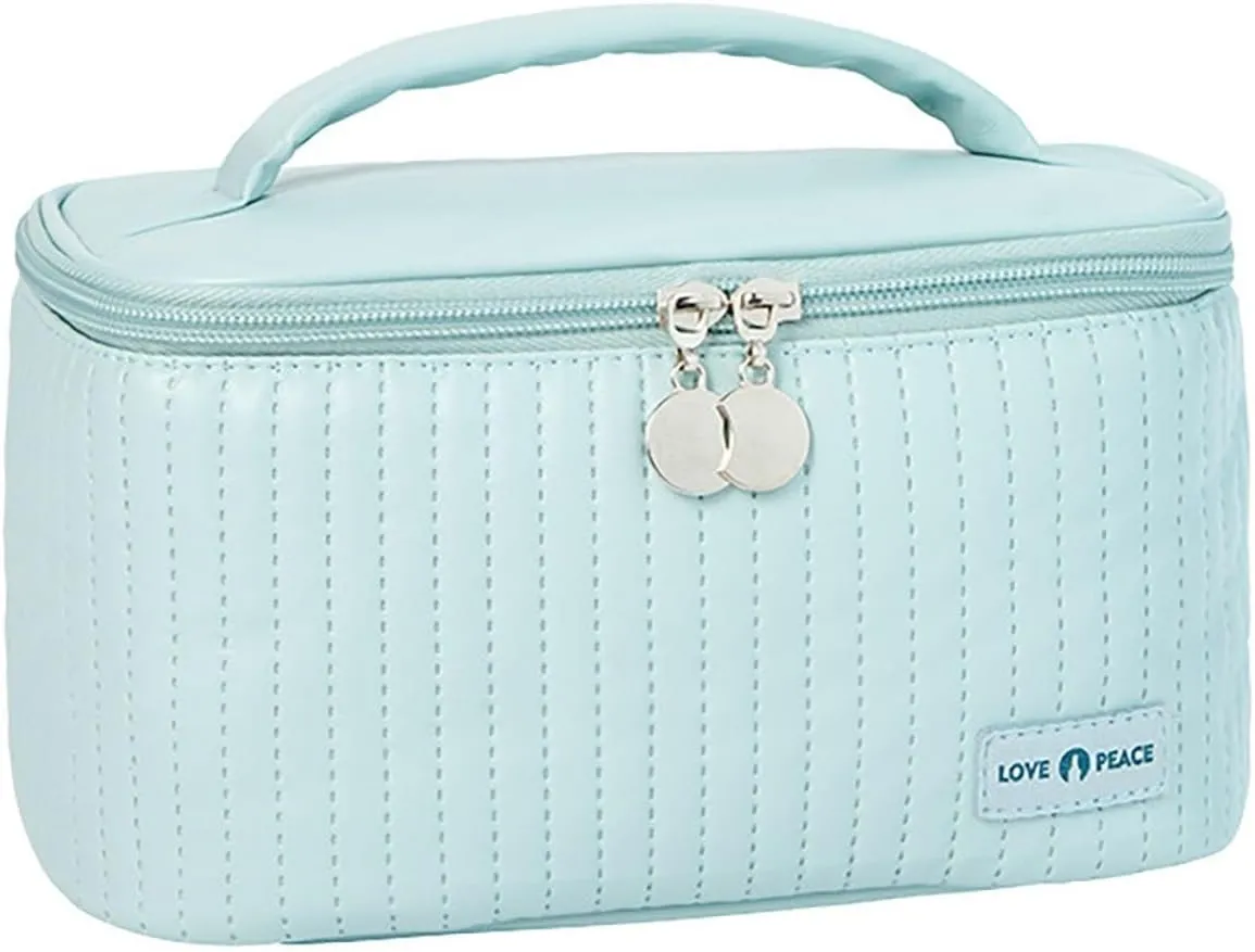 Makeup Bags for Women 2025 New Upgrade Portable Waterproof PU Leather Large Capacity Pink Makeup Bag,Travel Toiletry Bag,Cosmetic Bag,Small Makeup Pouch for Daughter Girls Gifts Women