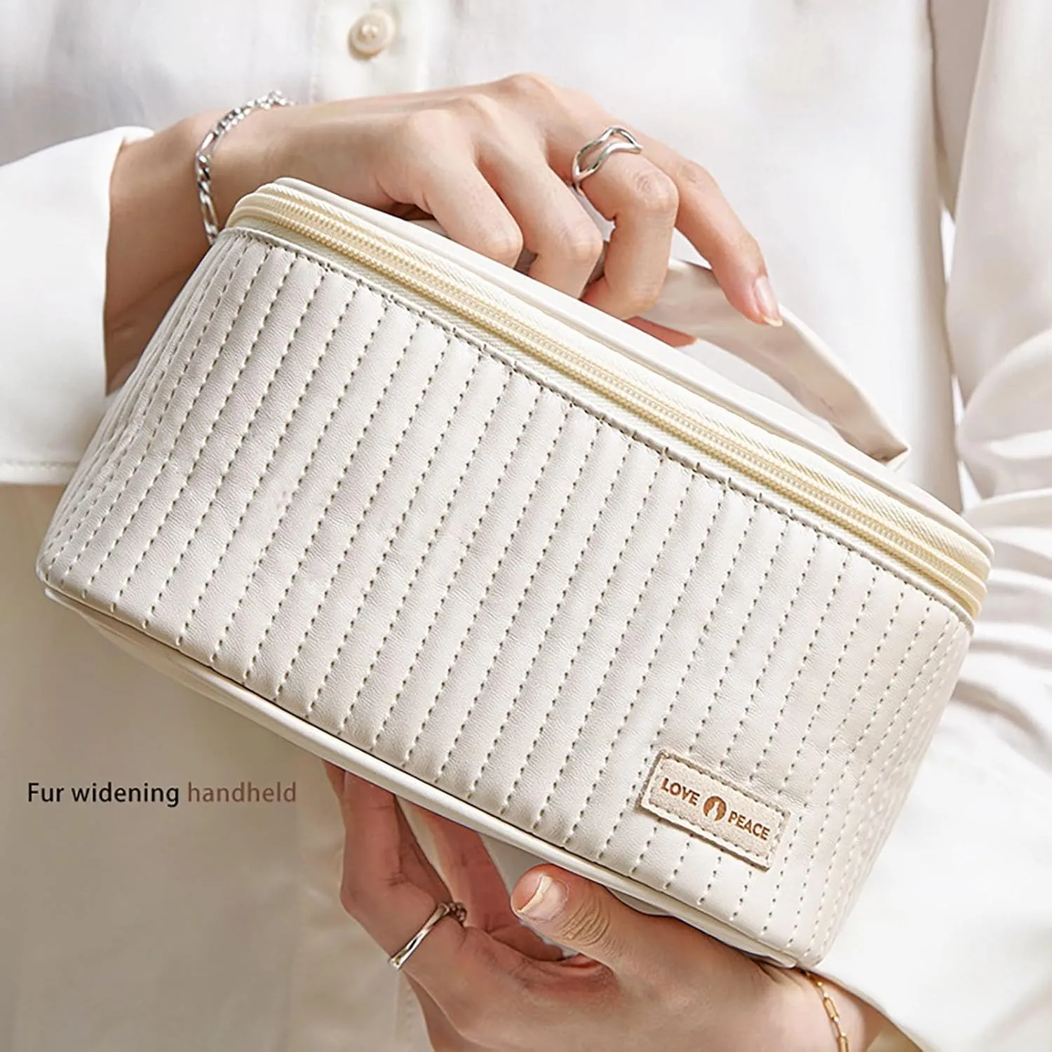 Makeup Bags for Women 2025 New Upgrade PU Leather Large Capacity Waterproof Portable Makeup Bag Organizer,Travel Toiletry Bag,Small Cosmetic Bag,Small Makeup Bag for Daughter Women Girls Gifts