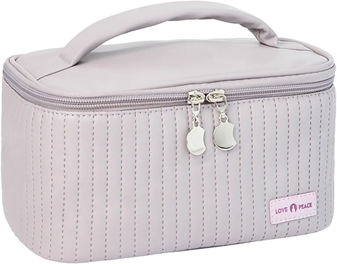 Makeup Bags for Women 2025 New Upgrade Waterproof Portable PU Leather Large Capacity Small Makeup Pouch,Travel Toiletry Bag,Small Cosmetic Bag,Makeup Bag Organizer for Gifts Women Daughter Girls