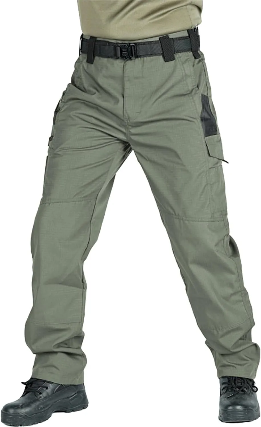 Men Cargo Pants Waterproof Stretch Multi Pocket Relaxed Fit Tactical Pants Lightweight Ripstop Flex Baggy Hiking Pant