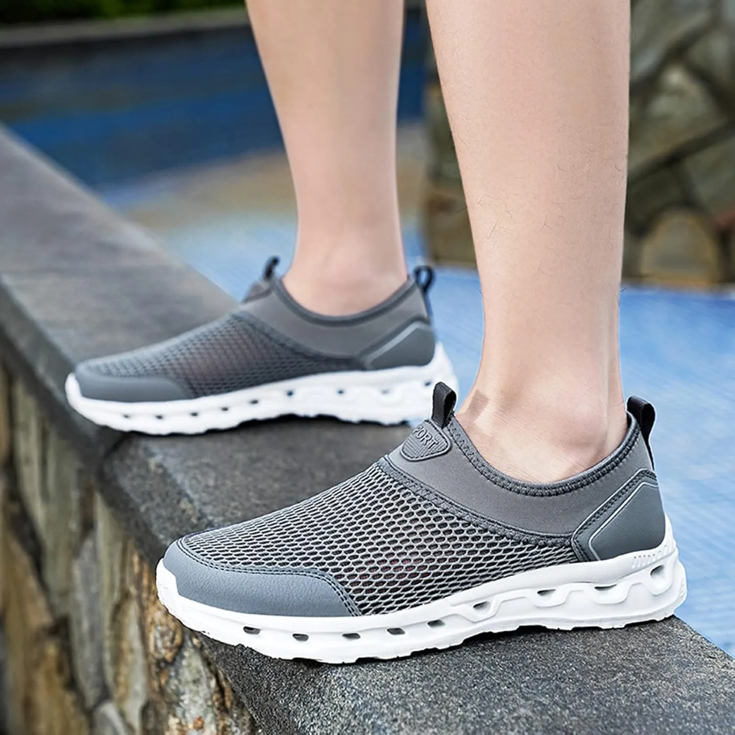 Mens Athletic Shoes Men's Fashion Sneakers Tennis Shoe for Men Slip on Shoe for Men Sport Mesh Sneaker