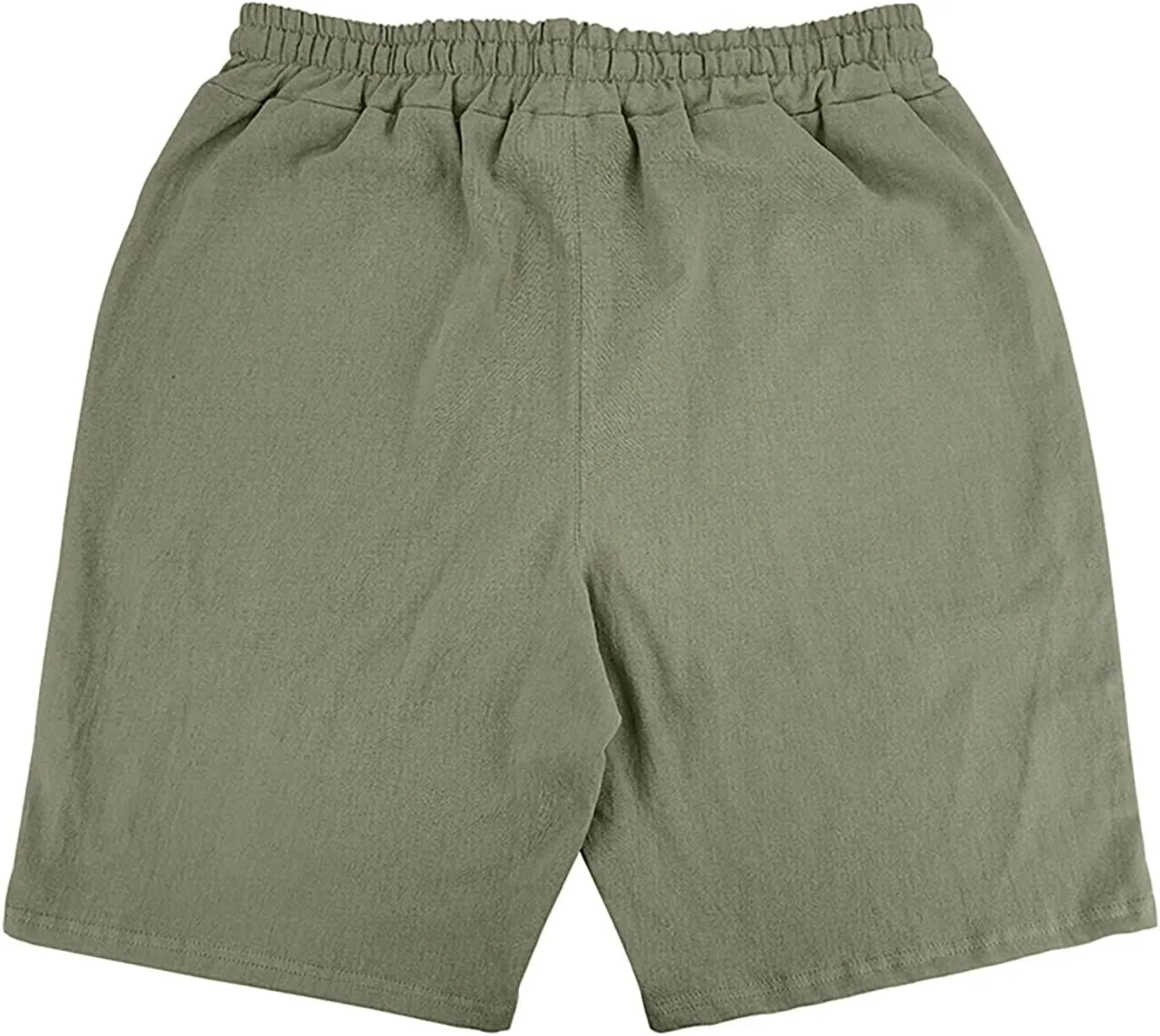 Mens Cotton Linen Shorts Casual Loose Fit Drawstring Elastic Waist 7Inch Inseam Shorts Stretch Summer Beach Wear