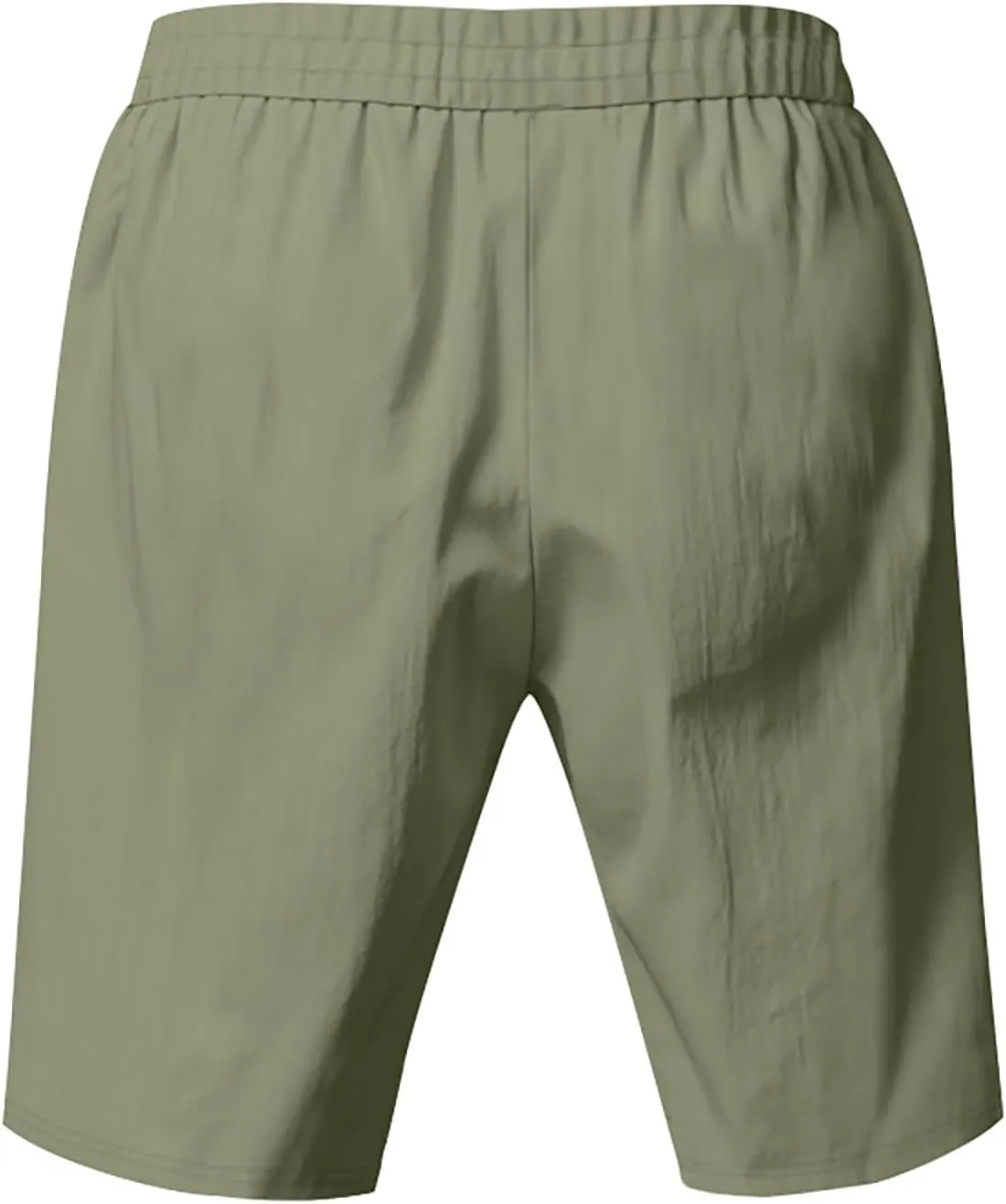 Mens Cotton Linen Shorts Casual Loose Fit Drawstring Elastic Waist 7Inch Inseam Shorts Stretch Summer Beach Wear
