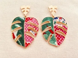 Metal Palm Leaf Earrings