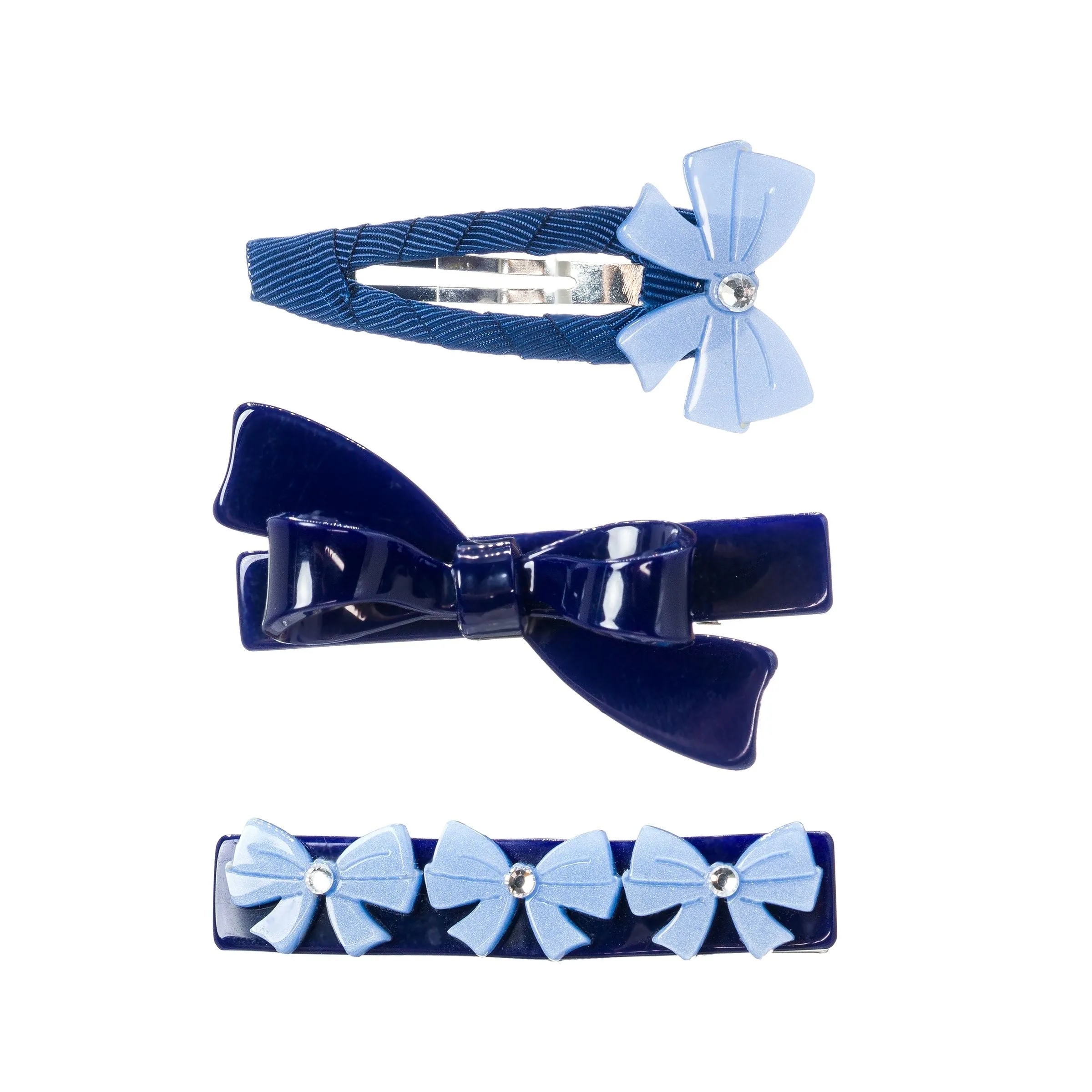 Mini Bows Navy Blue Hair Clips