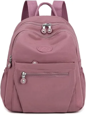 Mini Nylon Women Backpacks,11L Small Ladies backpacks Casual Lightweight Women Shopping Travel Daypack (Carmine)