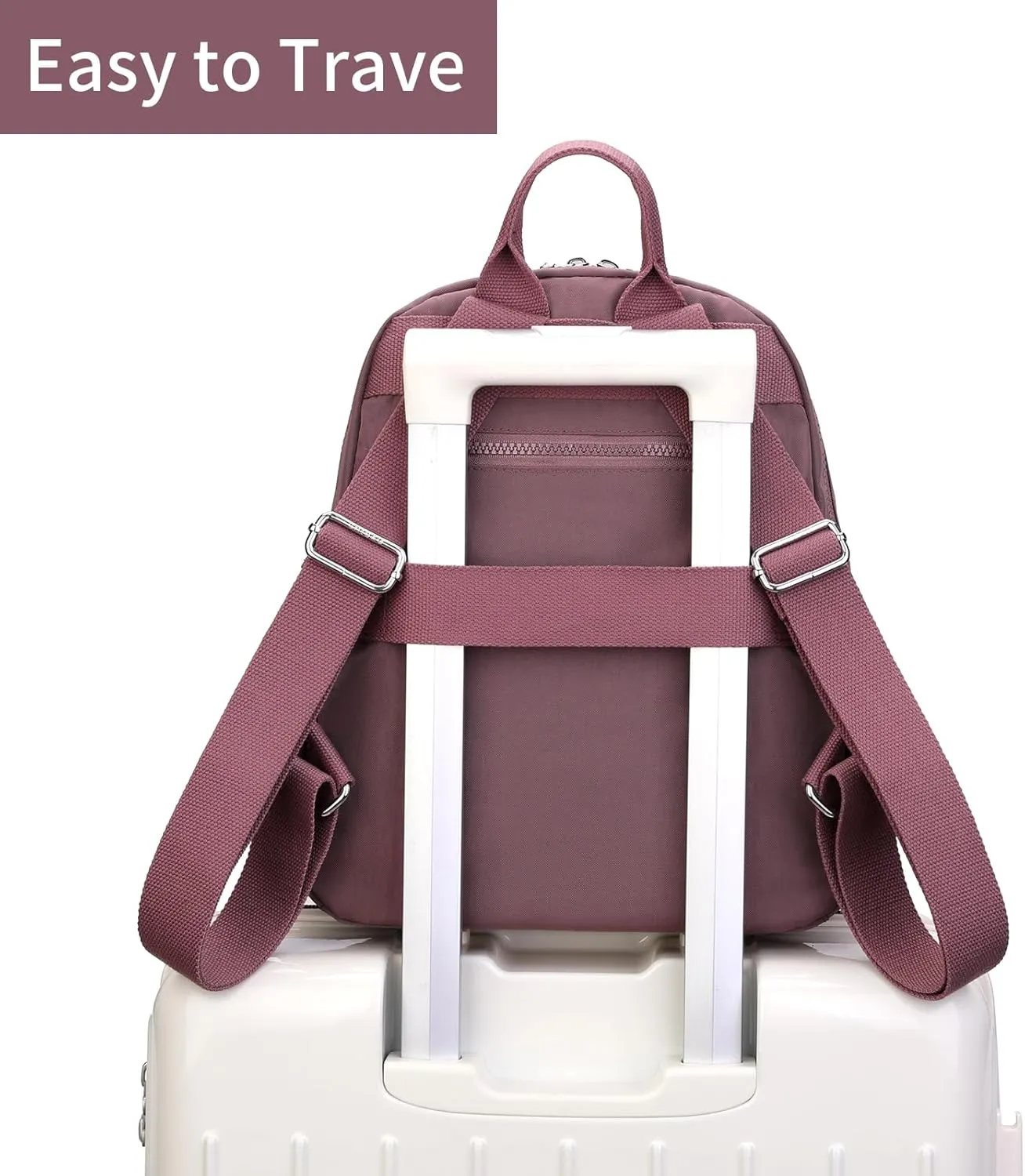 Mini Nylon Women Backpacks,11L Small Ladies backpacks Casual Lightweight Women Shopping Travel Daypack (Carmine)