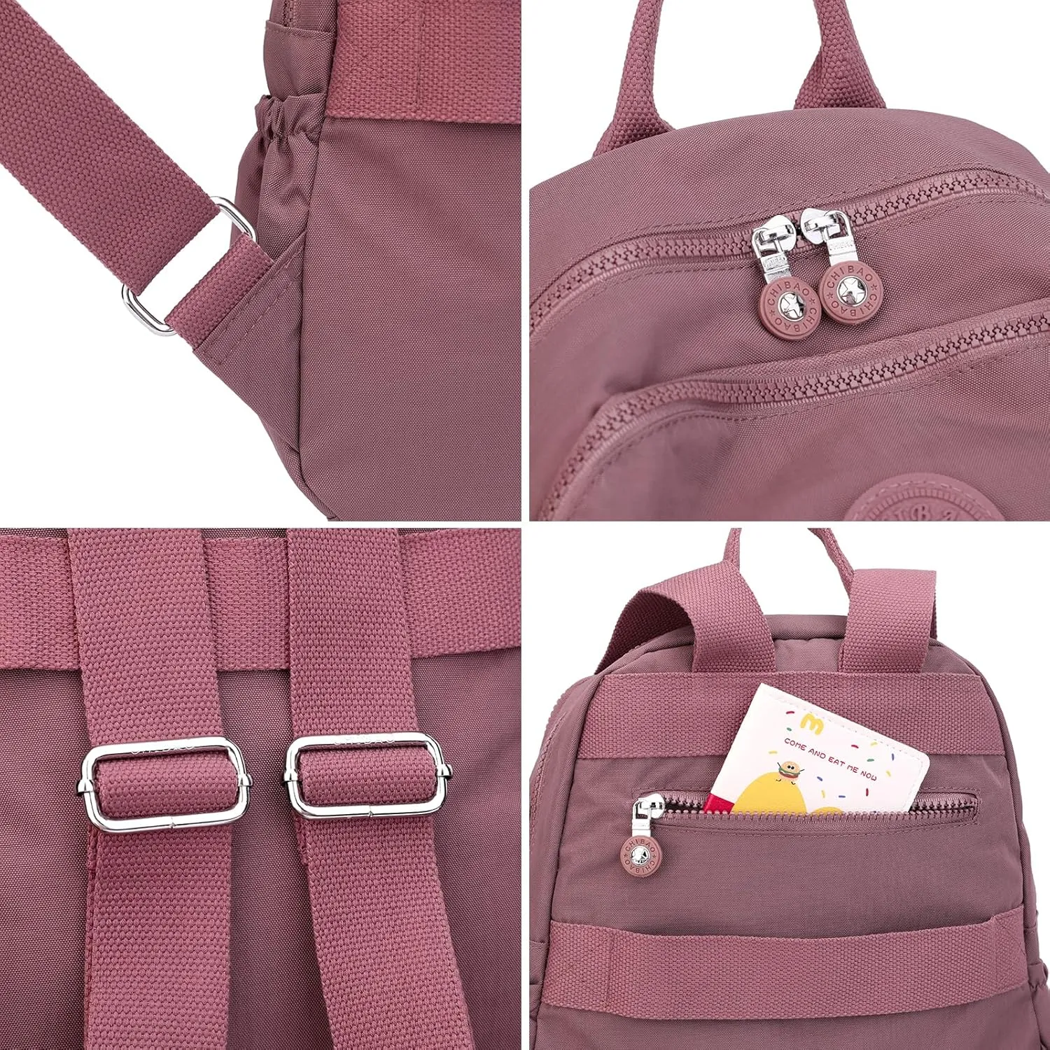 Mini Nylon Women Backpacks,11L Small Ladies backpacks Casual Lightweight Women Shopping Travel Daypack (Carmine)