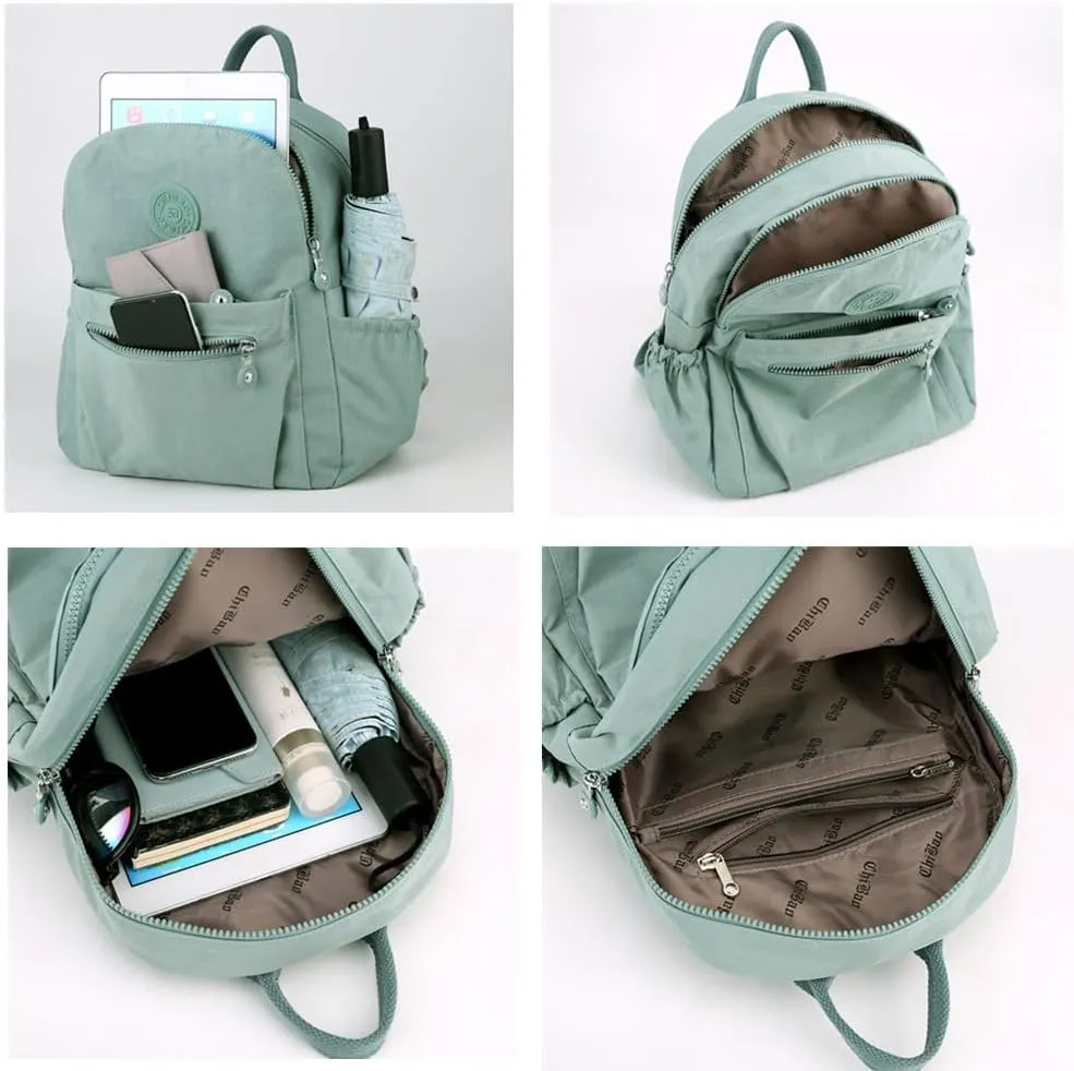 Mini Nylon Women Backpacks,11L Small Ladies backpacks Casual Lightweight Women Shopping Travel Daypack (Carmine)