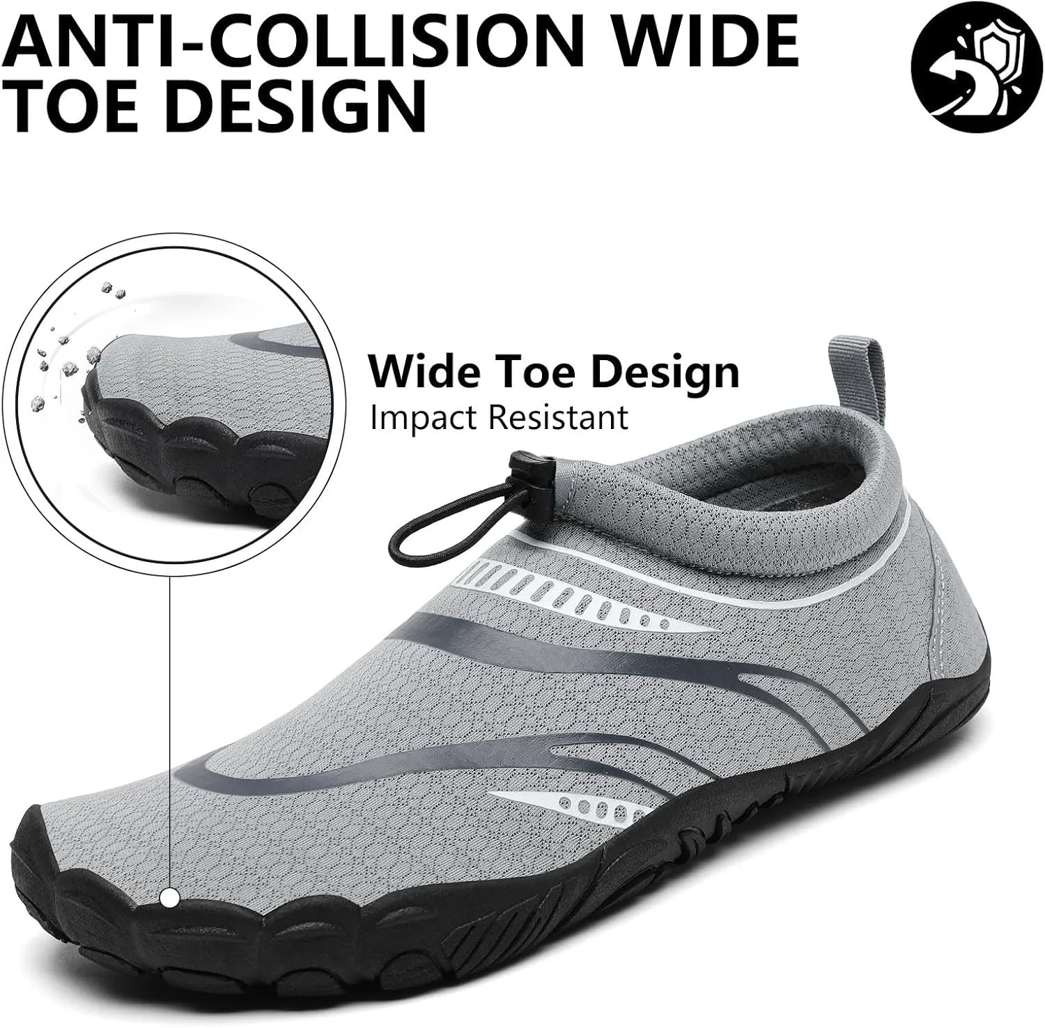 Mishansha Womens Mens Water Swim Shoes Wide Toe Box Barefoot Shoes US Size 5.5-13.5 Women / 3-11.5 Men