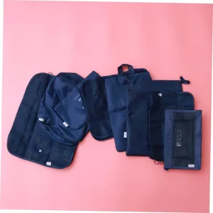 Navy Blue 8pcs Travel Kit Compact Luggage Storage Bags Suitcase Packing Bags Clothes Packing Bags Travel Storage Organize Bag Luggage Organizer