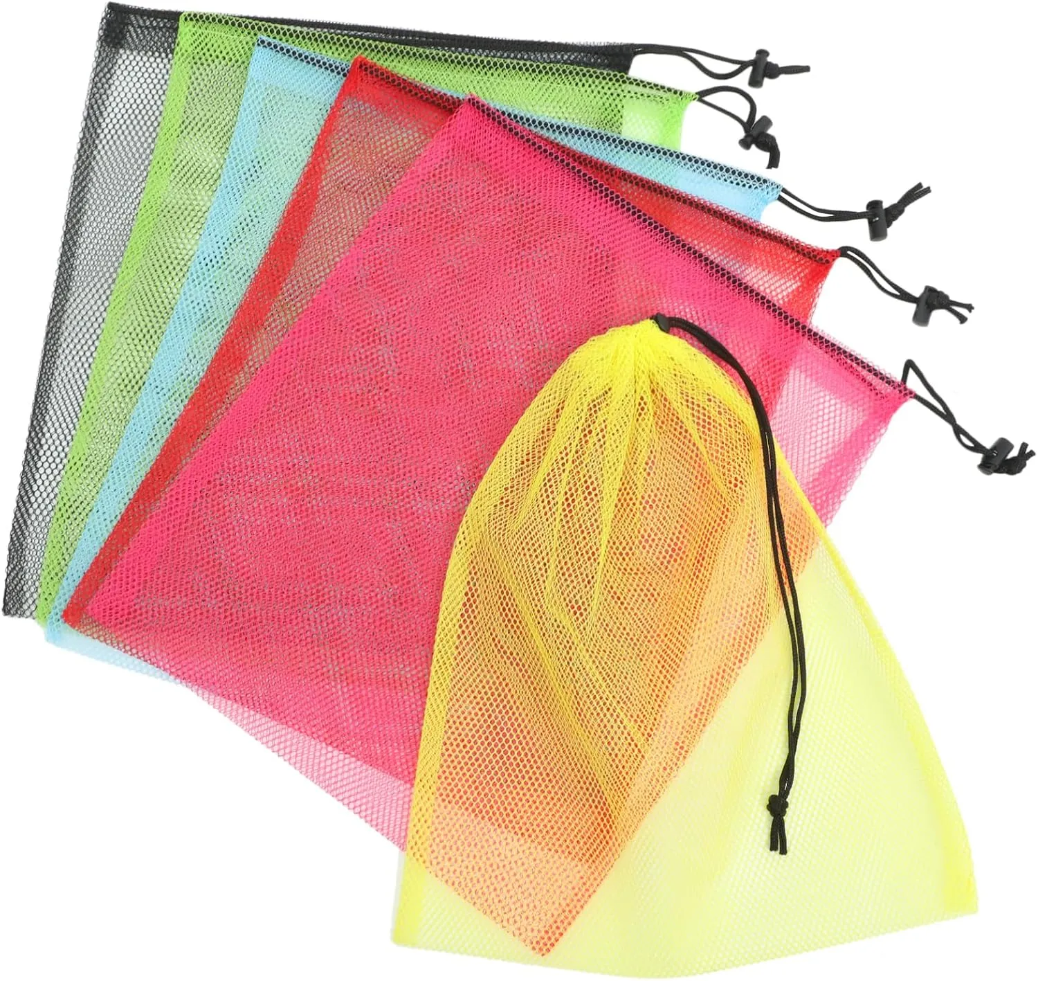 NOLITOY Mesh Bag Set Pcs Drawstring Storage Bags Travel Mesh Organizer Sports Equipment Toy Vegetable Storage Easy to Clean