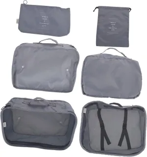 Organize Your Trip 1 Set of 6 Storage Bags Thick Polyester Waterproof Garment Bags for Travel Toiletry Clothing