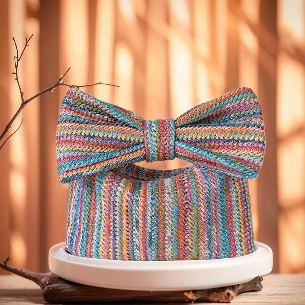 Orgone Straw Bow Purse, Summer Woven Beach Clutch Bag for Women, Straw Handbags for Formal Party Wedding for Mom