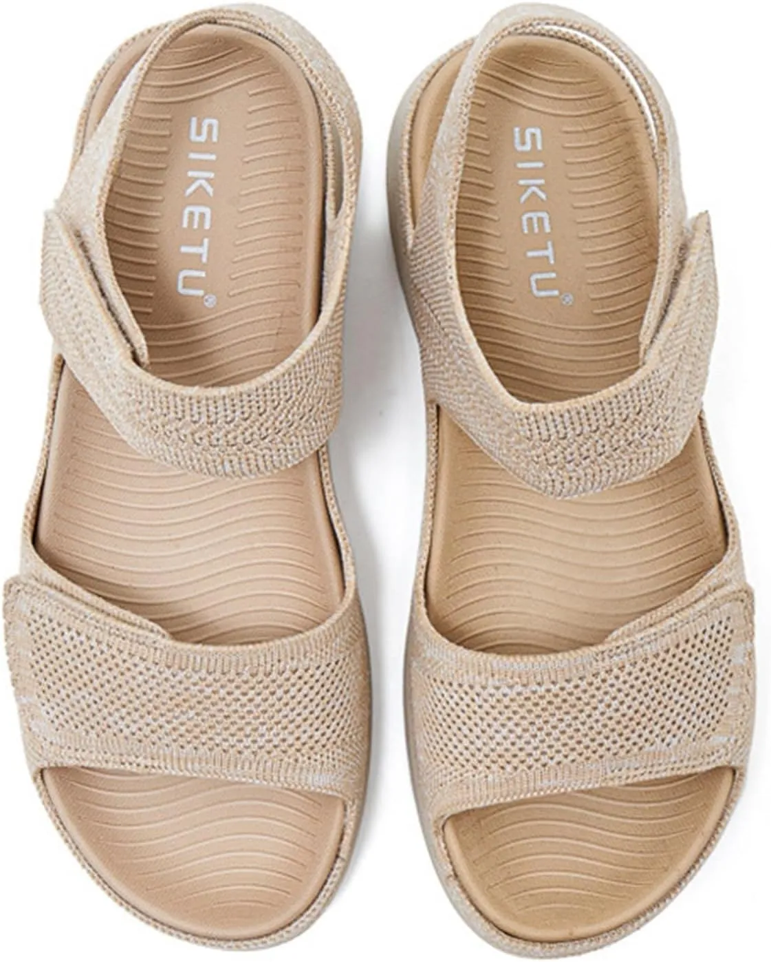 Orthopedic Sandals for Women,Hiking Sandal Orthopedic Hook Loop Non Slip Wedge Sandals Air Cushion Slingback Elastic