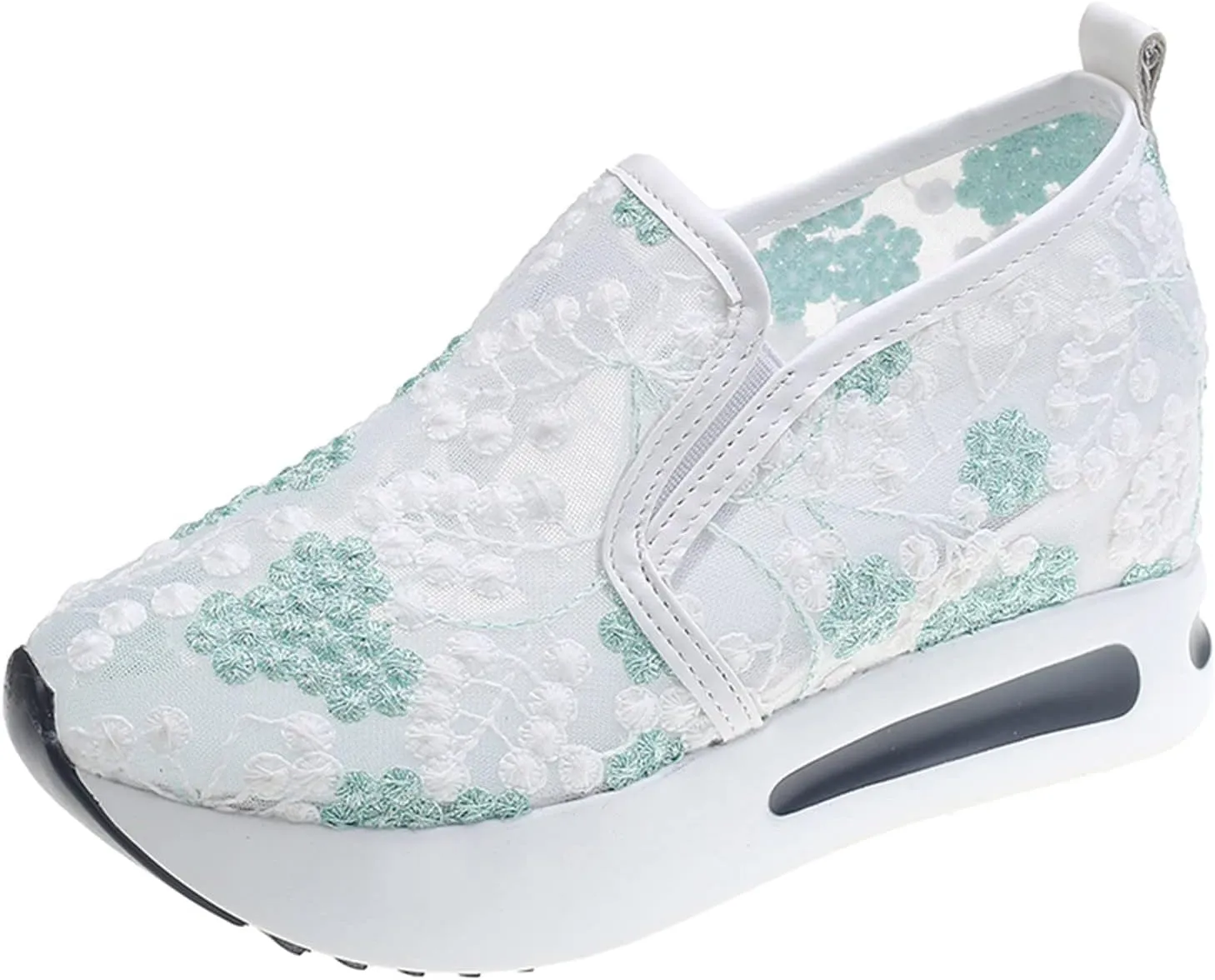 Orthopedic Shoes for Women 2025 Platform Wedge Sneakers Fashion Embroidery Floral Mesh Comfort Chunky Sole Slip On Loafers Breathable Arch Support Walking Shoe