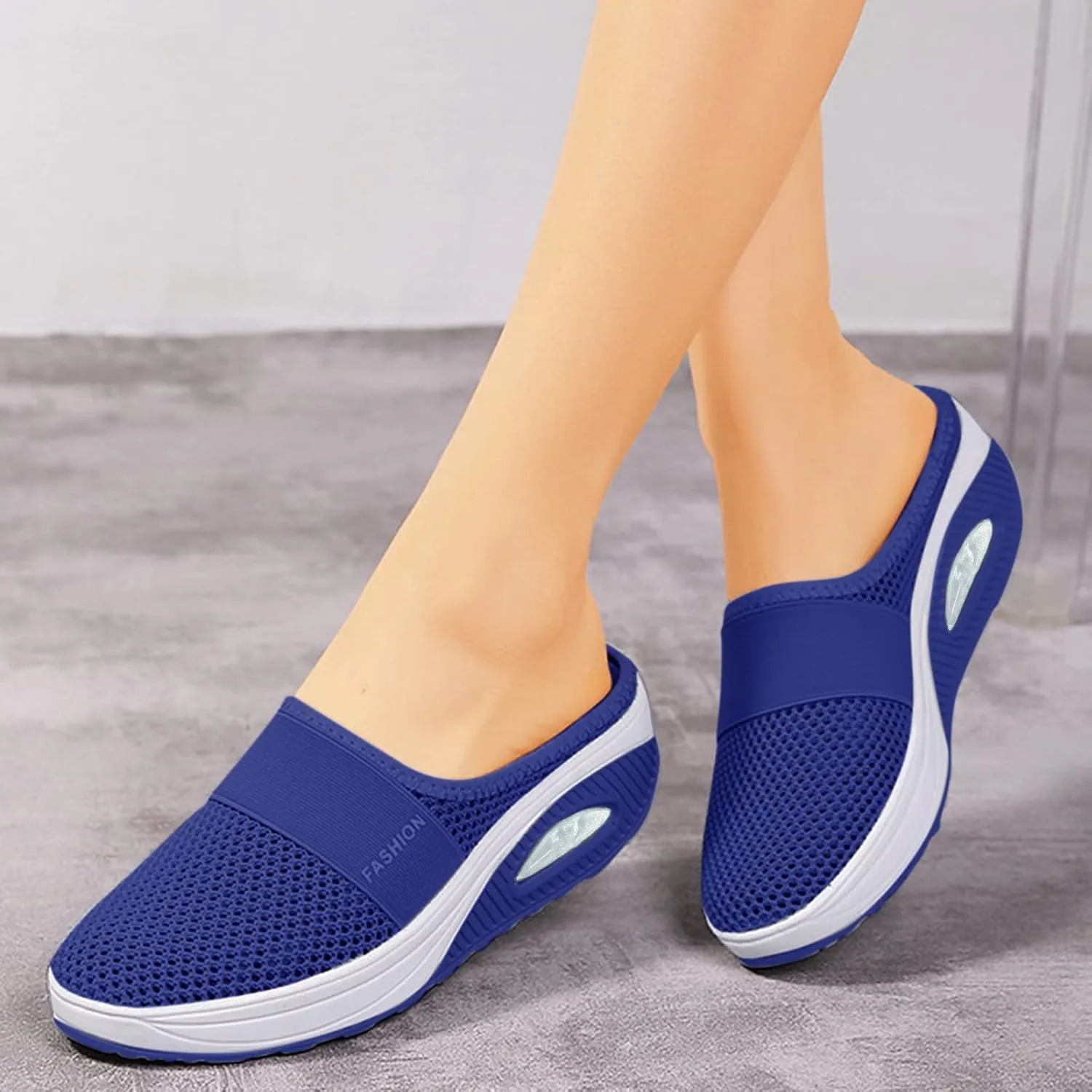 Orthopedic Shoes for Women Slip ons Air Cushion Breathable Walking Shoes with Arch Support Knit Casual Platform Mesh Shoes