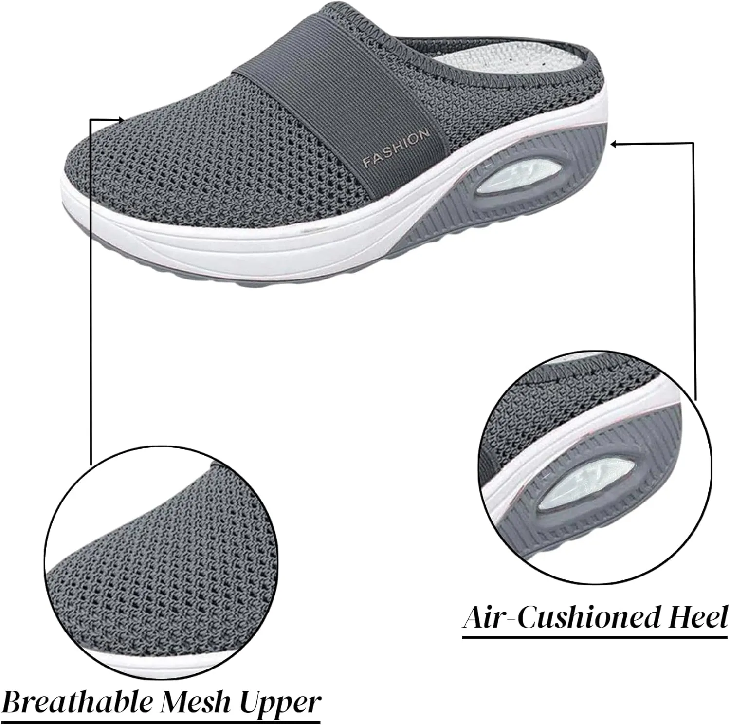 Orthopedic Shoes for Women Slip ons Air Cushion Breathable Walking Shoes with Arch Support Knit Casual Platform Mesh Shoes