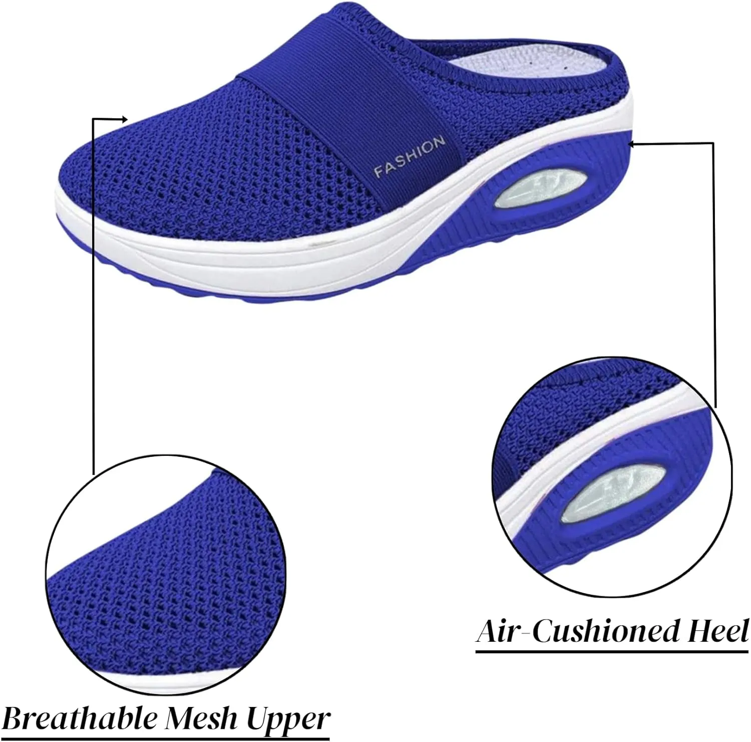 Orthopedic Shoes for Women Slip ons Air Cushion Breathable Walking Shoes with Arch Support Knit Casual Platform Mesh Shoes