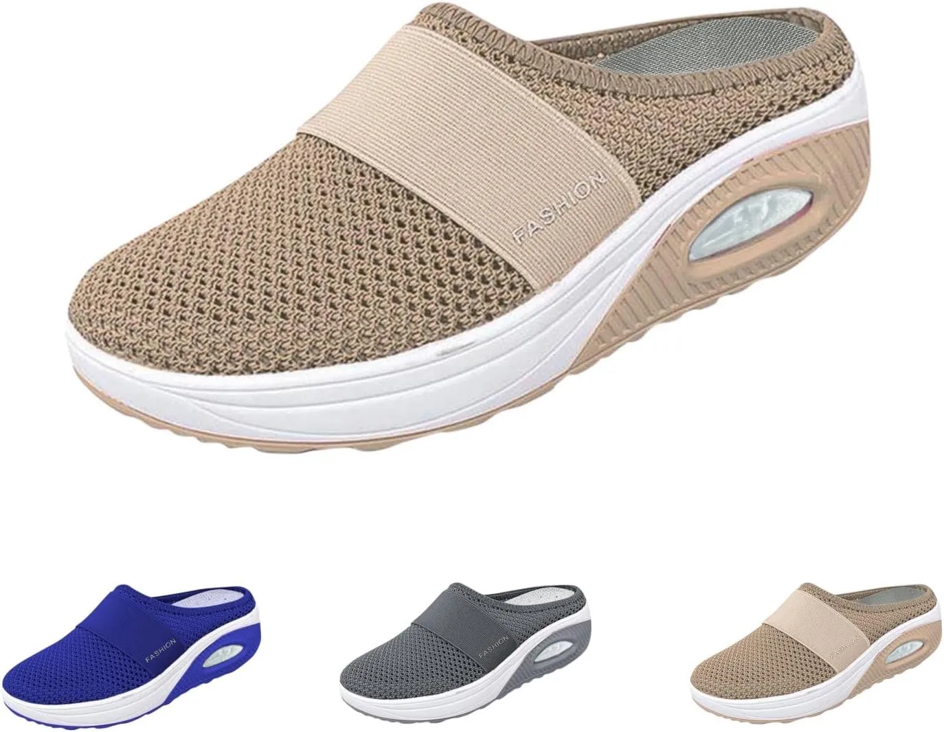 Orthopedic Shoes for Women Slip ons Air Cushion Breathable Walking Shoes with Arch Support Knit Casual Platform Mesh Shoes