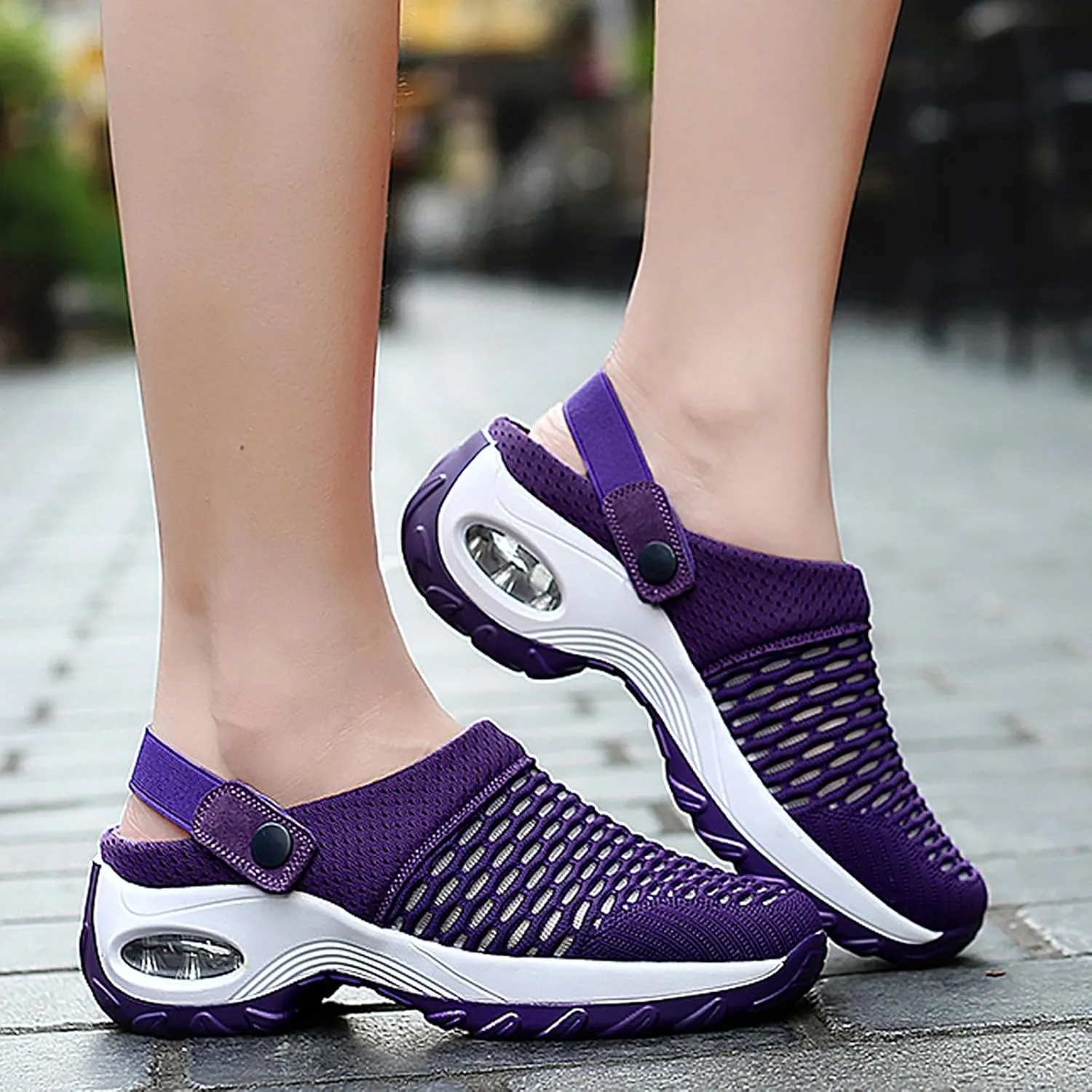 Orthopedic Shoes for Women Slip ons Shoes with Arch Support Air Cushion Platform Mesh Breathable Outdoor Walking Shoes
