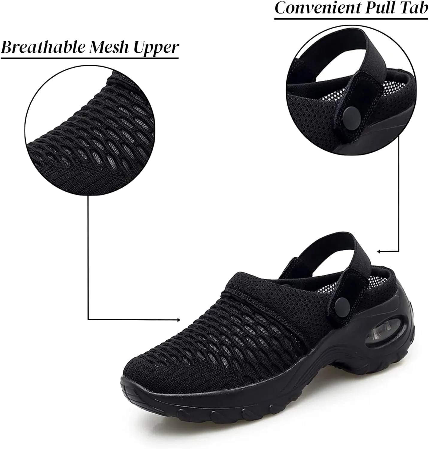 Orthopedic Shoes for Women Slip ons Shoes with Arch Support Air Cushion Platform Mesh Breathable Outdoor Walking Shoes