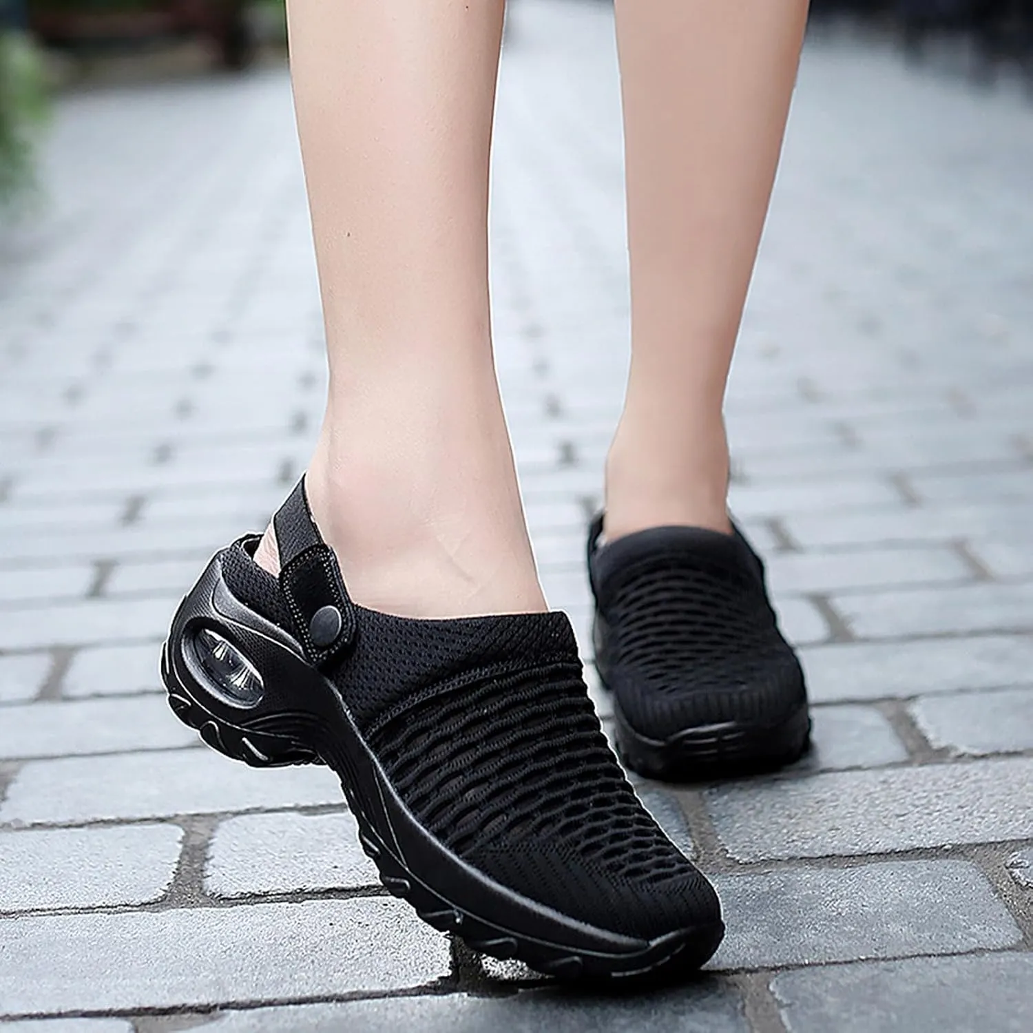 Orthopedic Shoes for Women Slip ons Shoes with Arch Support Air Cushion Platform Mesh Breathable Outdoor Walking Shoes