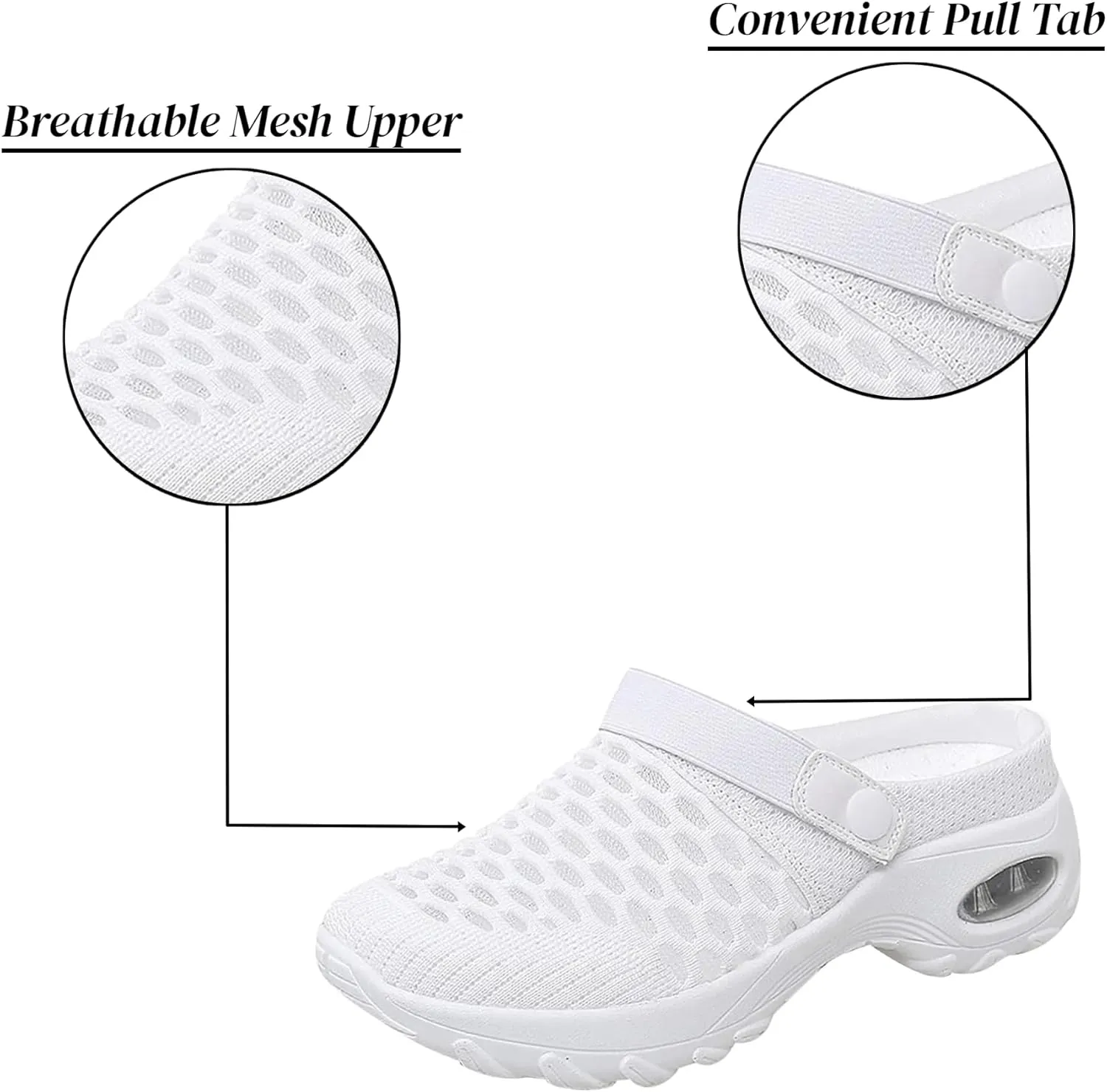 Orthopedic Shoes for Women Slip ons Shoes with Arch Support Air Cushion Platform Mesh Breathable Outdoor Walking Shoes