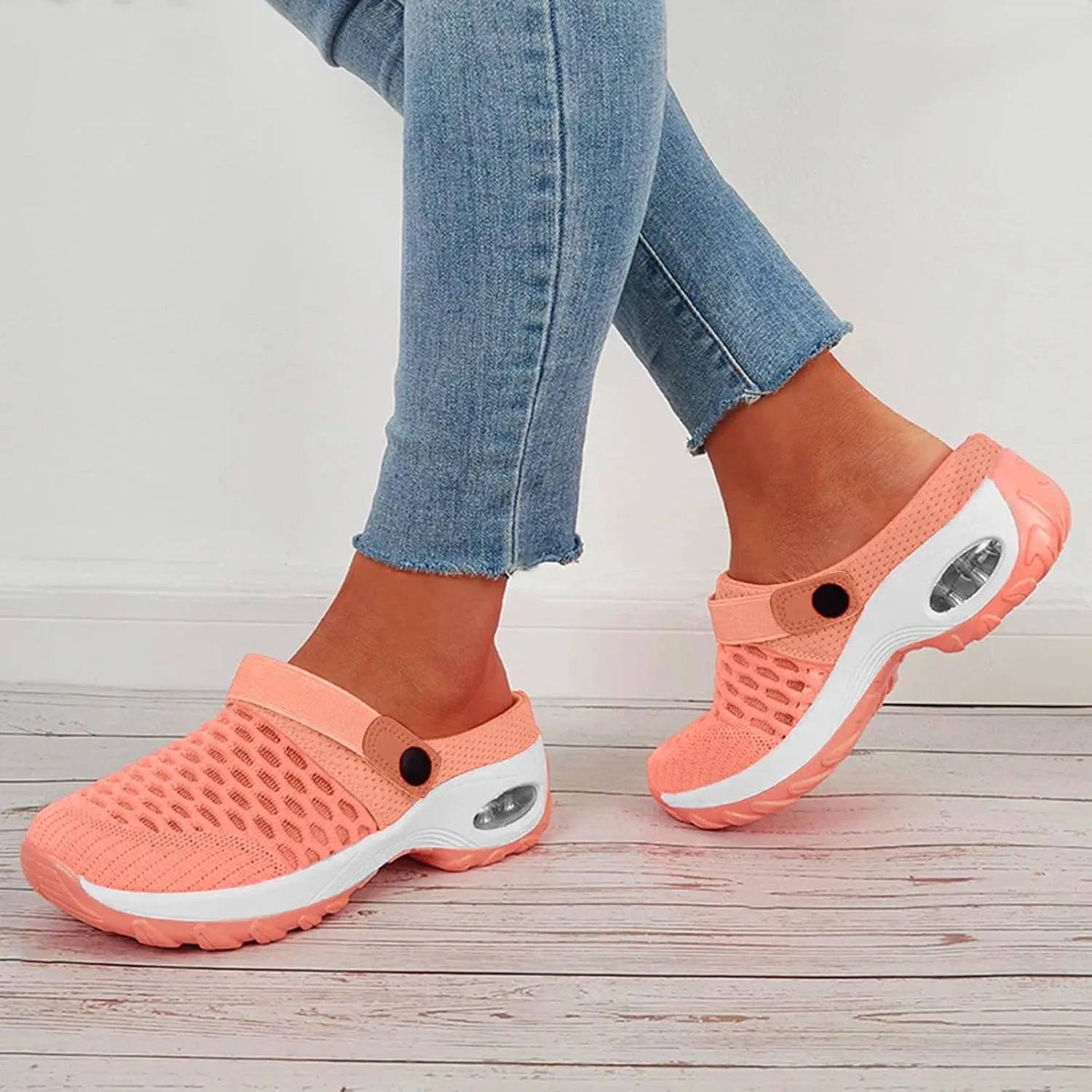 Orthopedic Shoes for Women Slip ons Shoes with Arch Support Air Cushion Platform Mesh Breathable Outdoor Walking Shoes