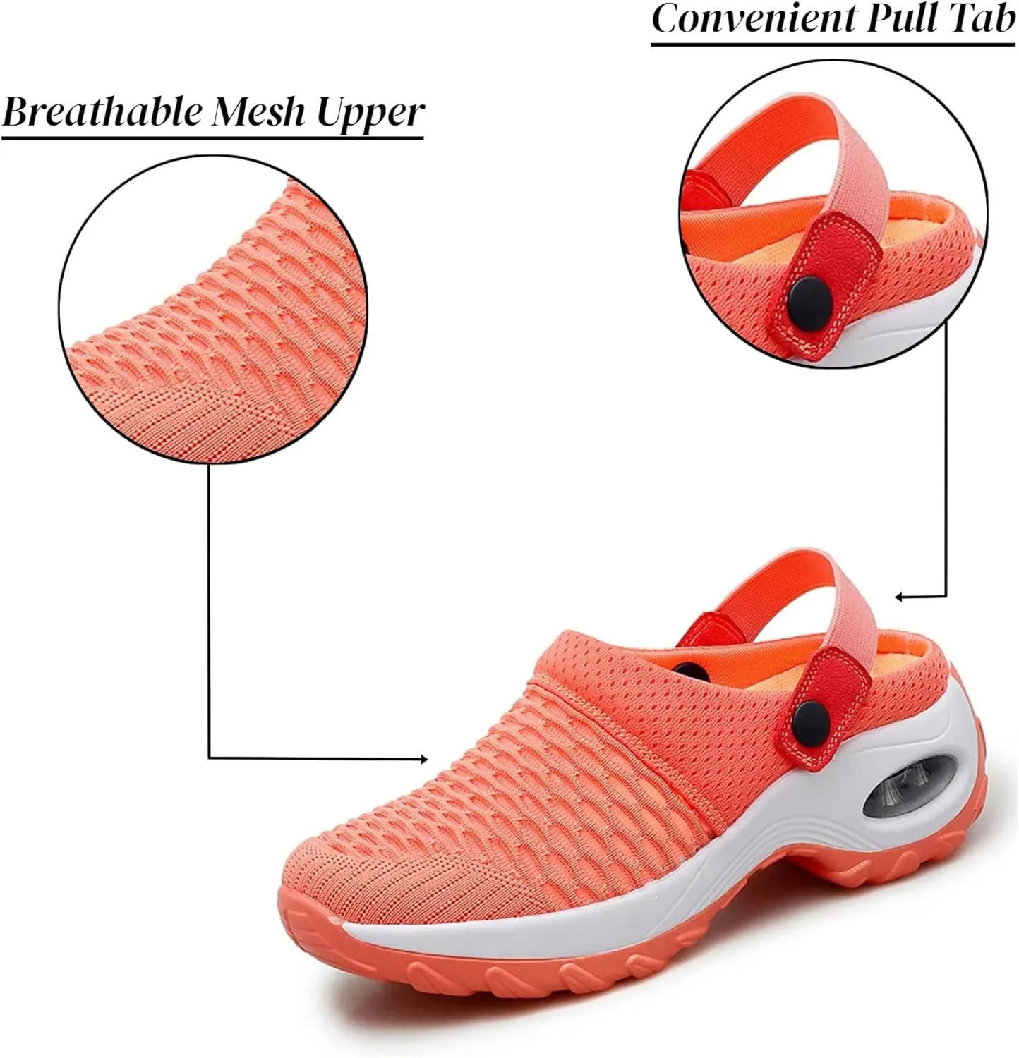 Orthopedic Shoes for Women Slip ons Shoes with Arch Support Air Cushion Platform Mesh Breathable Outdoor Walking Shoes