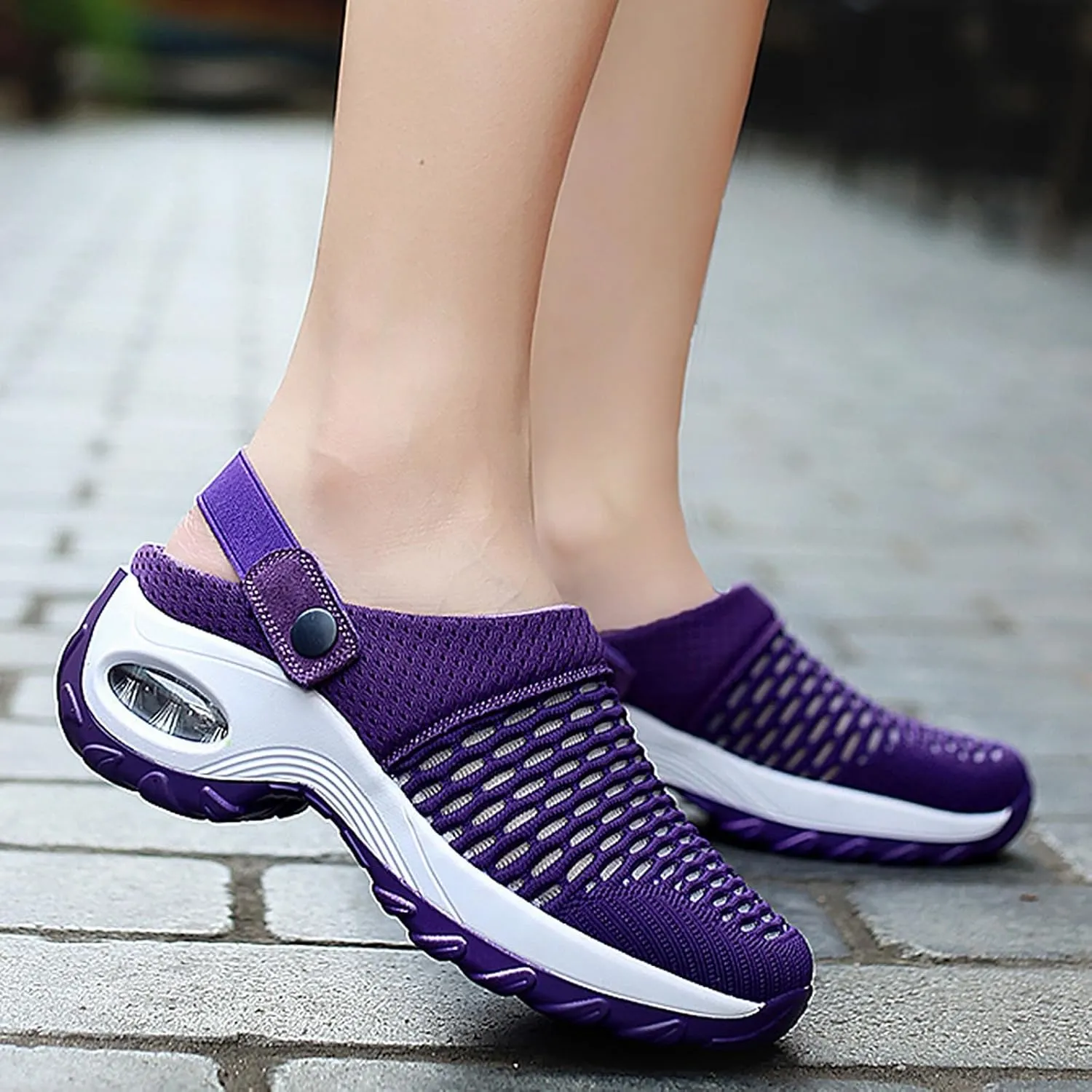Orthopedic Shoes for Women Slip ons Shoes with Arch Support Air Cushion Platform Mesh Breathable Outdoor Walking Shoes