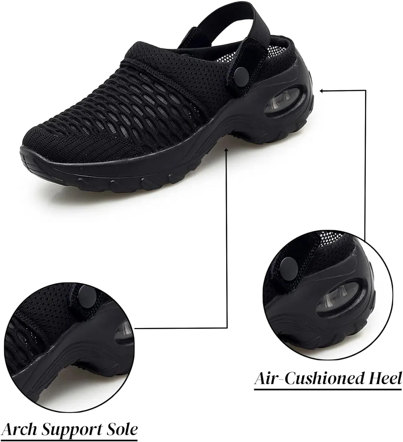 Orthopedic Shoes for Women Slip ons Shoes with Arch Support Air Cushion Platform Mesh Breathable Outdoor Walking Shoes