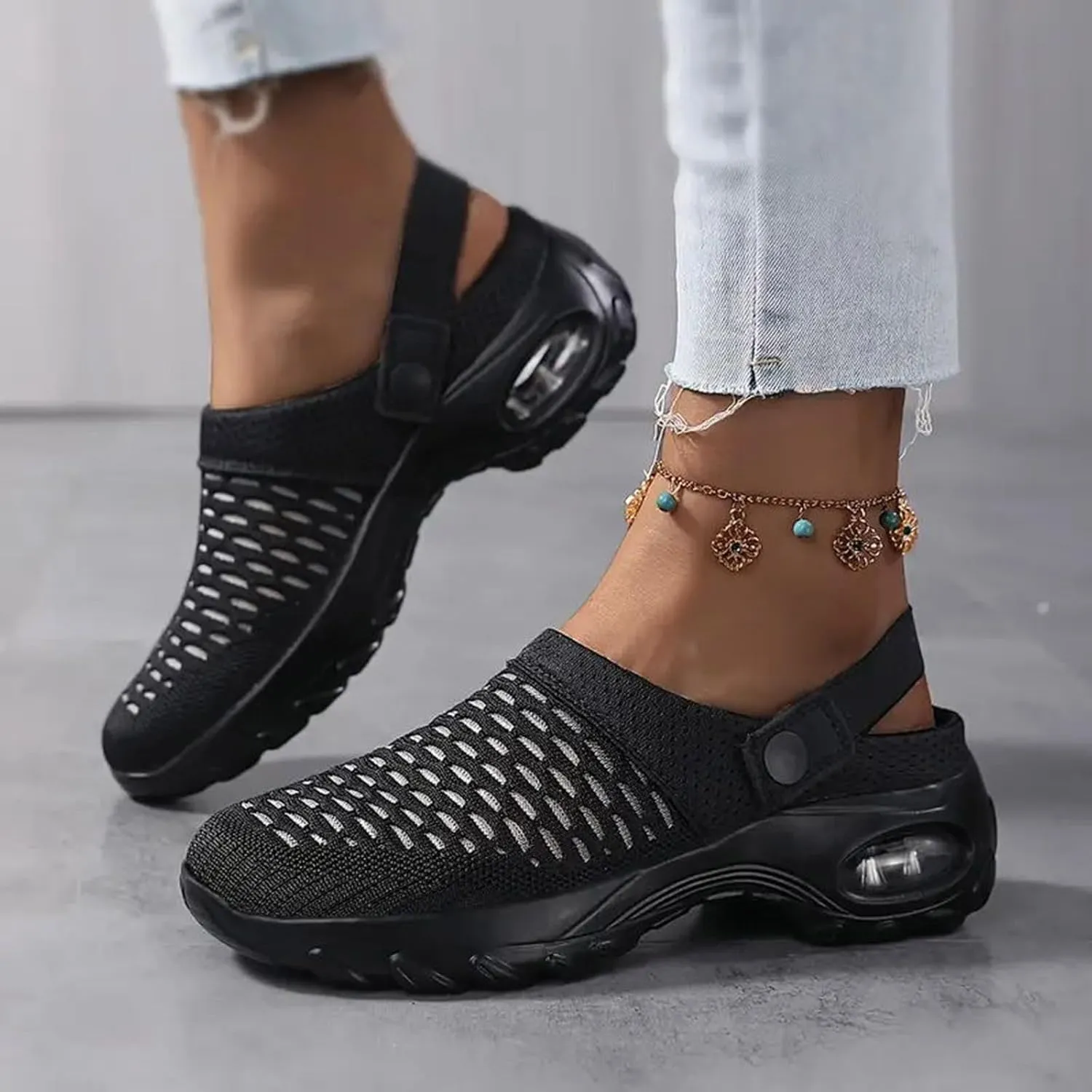 Orthopedic Shoes for Women Slip ons Shoes with Arch Support Air Cushion Platform Mesh Breathable Outdoor Walking Shoes