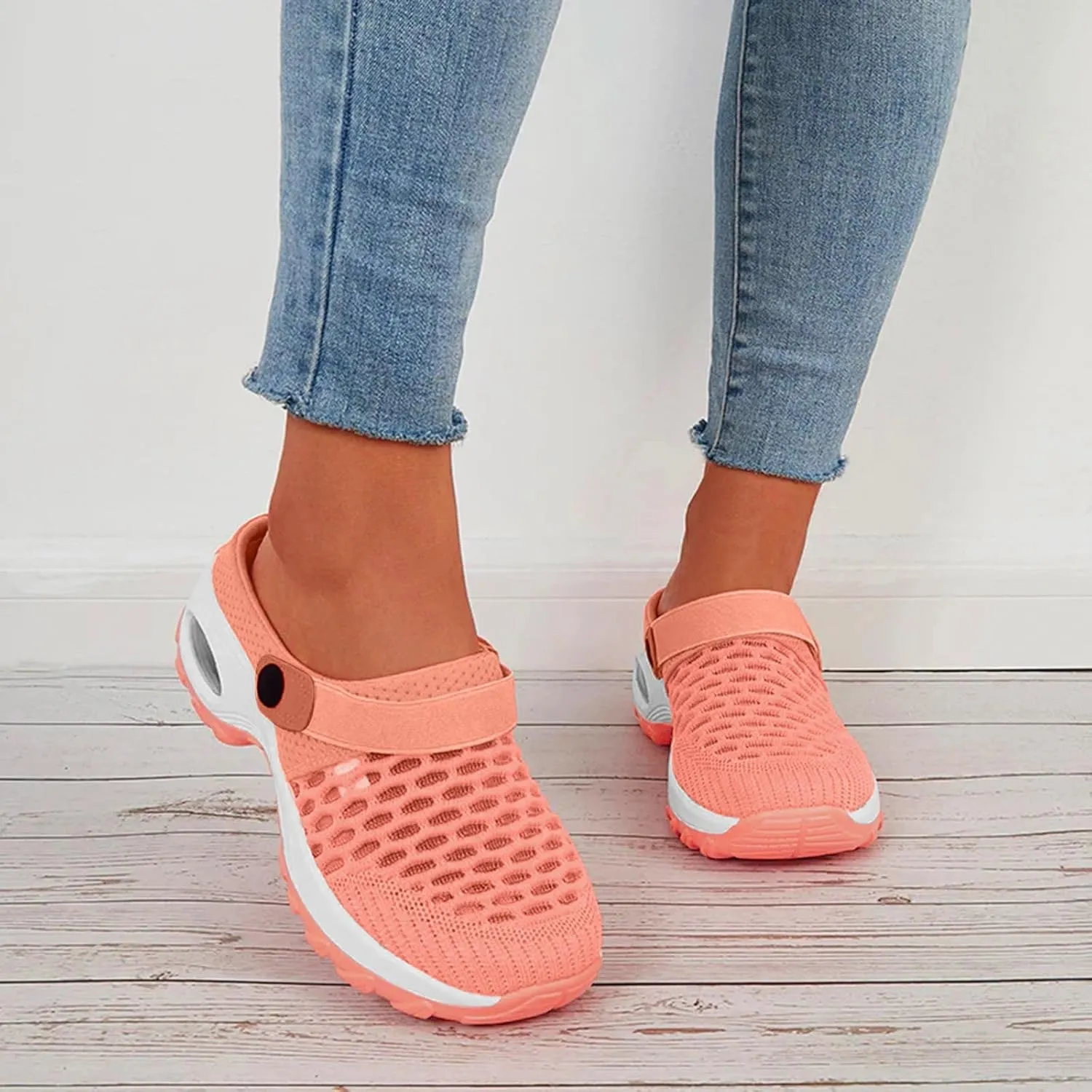Orthopedic Shoes for Women Slip ons Shoes with Arch Support Air Cushion Platform Mesh Breathable Outdoor Walking Shoes