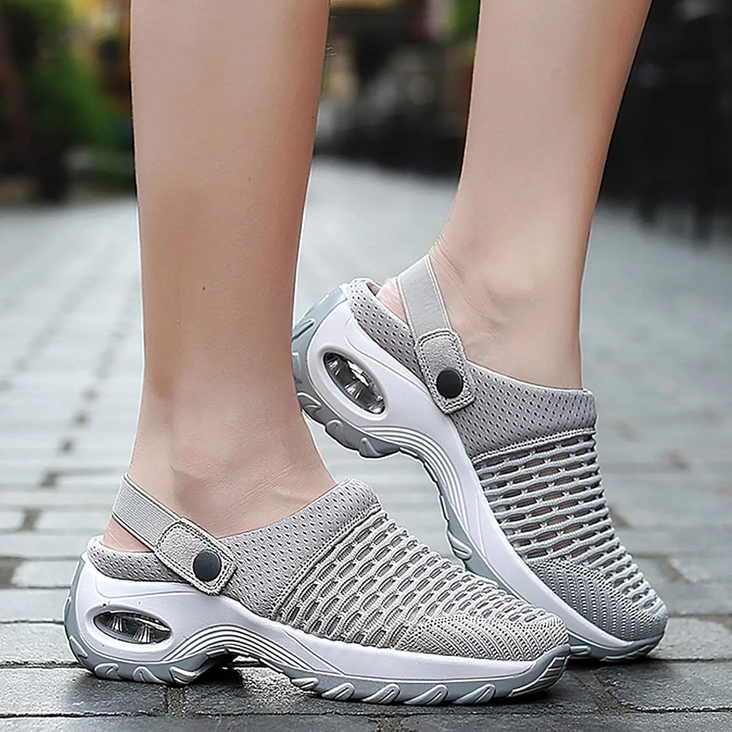 Orthopedic Shoes for Women Slip ons Shoes with Arch Support Air Cushion Platform Mesh Breathable Outdoor Walking Shoes