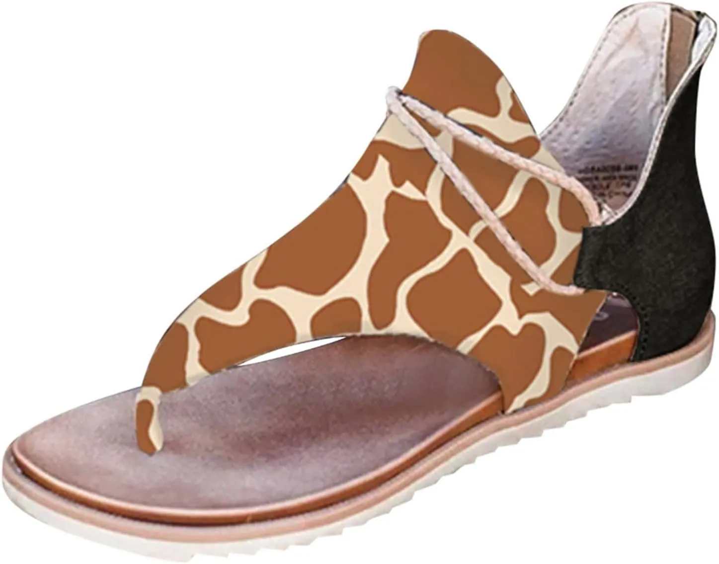 Orthopedic Wedge Sandals For Women Sandals For Women Summer Fashion Print Flat Shoes Retro Flip Gold Sandals For Women