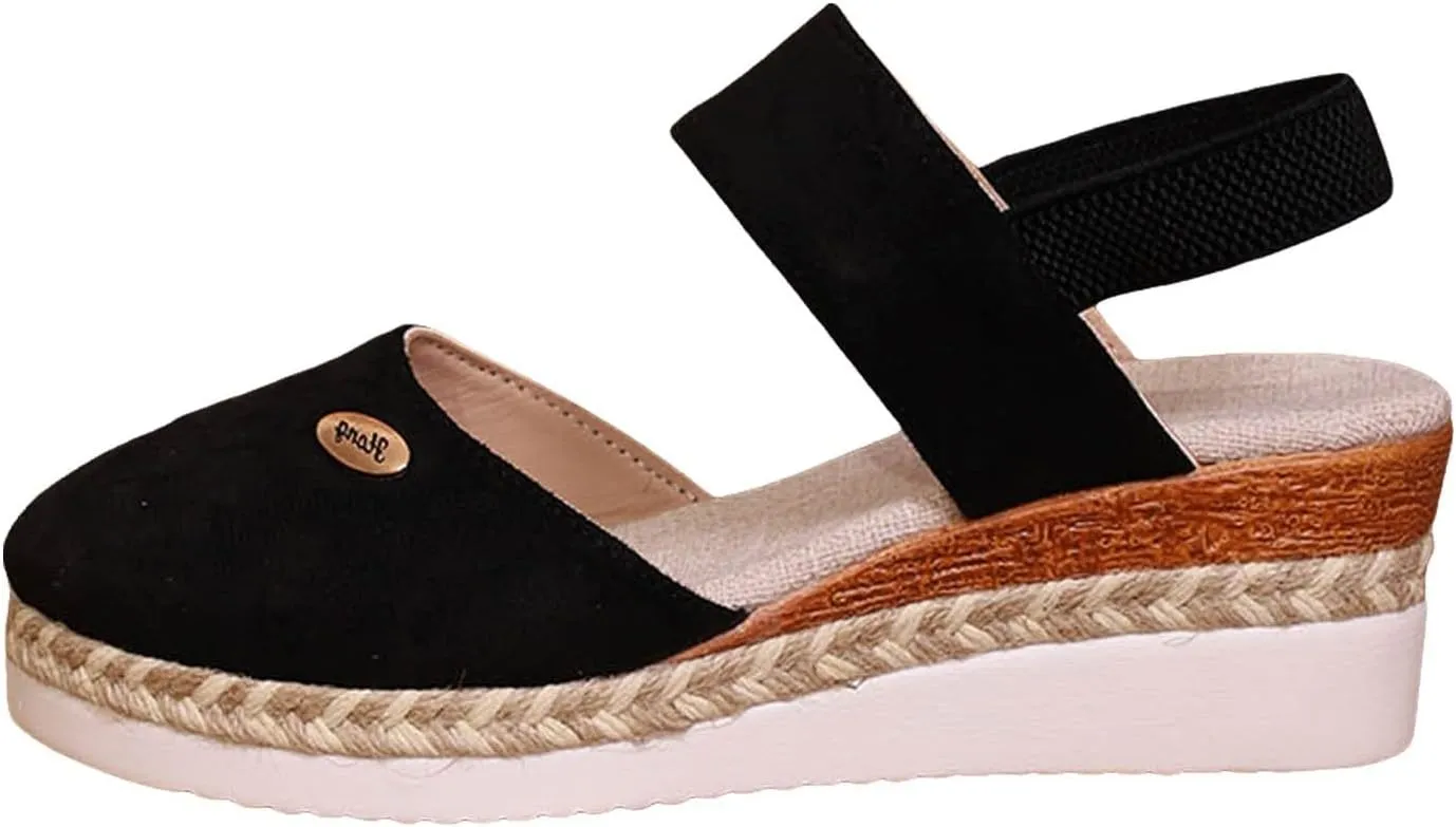 Orthopedic Wedge Sandals for Women Summer Dressy 2025 Closed Toe Wedges Espadrilles Platform Slingback Sandal Comfortable Slip On Casual Shoes